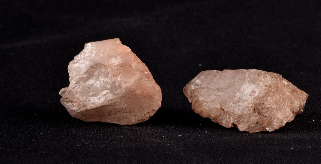 Himalayan Nirvana pink /white  ice quartz trigonic, growth interference crystal pair #7449