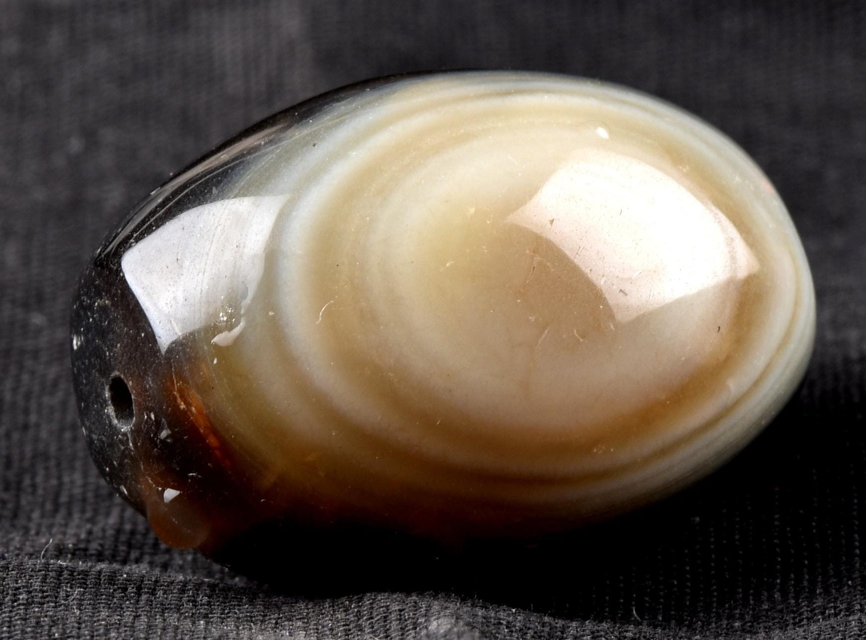 Mystic Sulemani  stone bead  bhaisajyaguru soloman stone evil eye shaman protection reach patina #7394