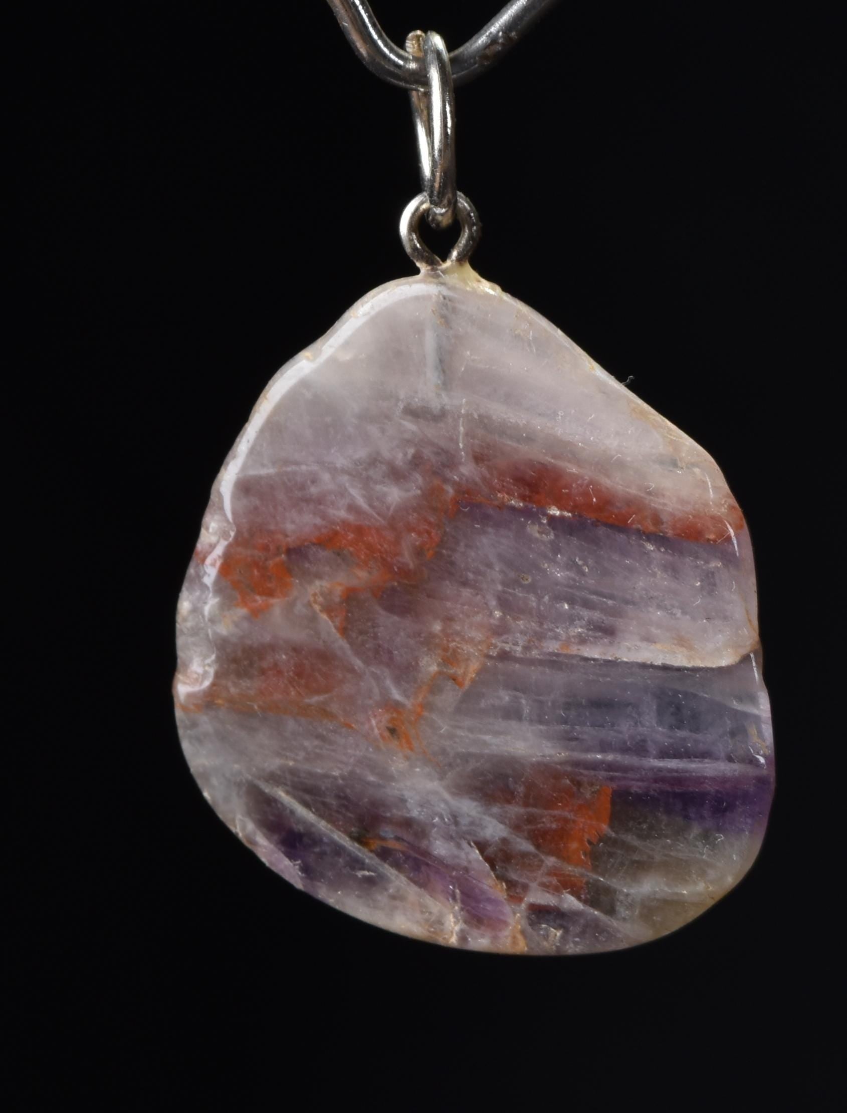 Super seven melody stone  chevron flat  pendant  psychic abilities spiritual elevation   #7488