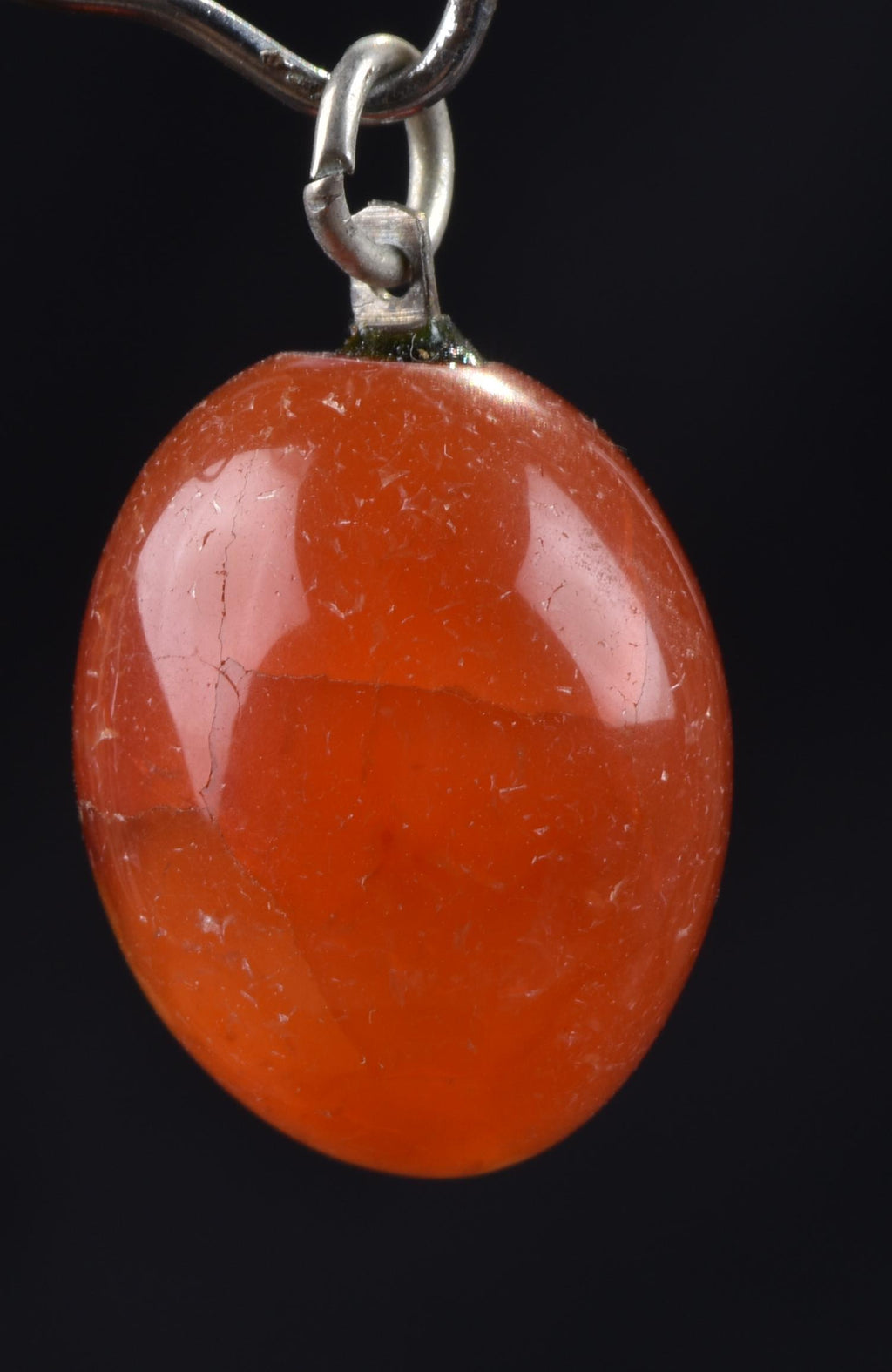 old  Mystic pink Carnelian tumble  with cave pendant for strength courage creativity Carnelian  for strength 7496