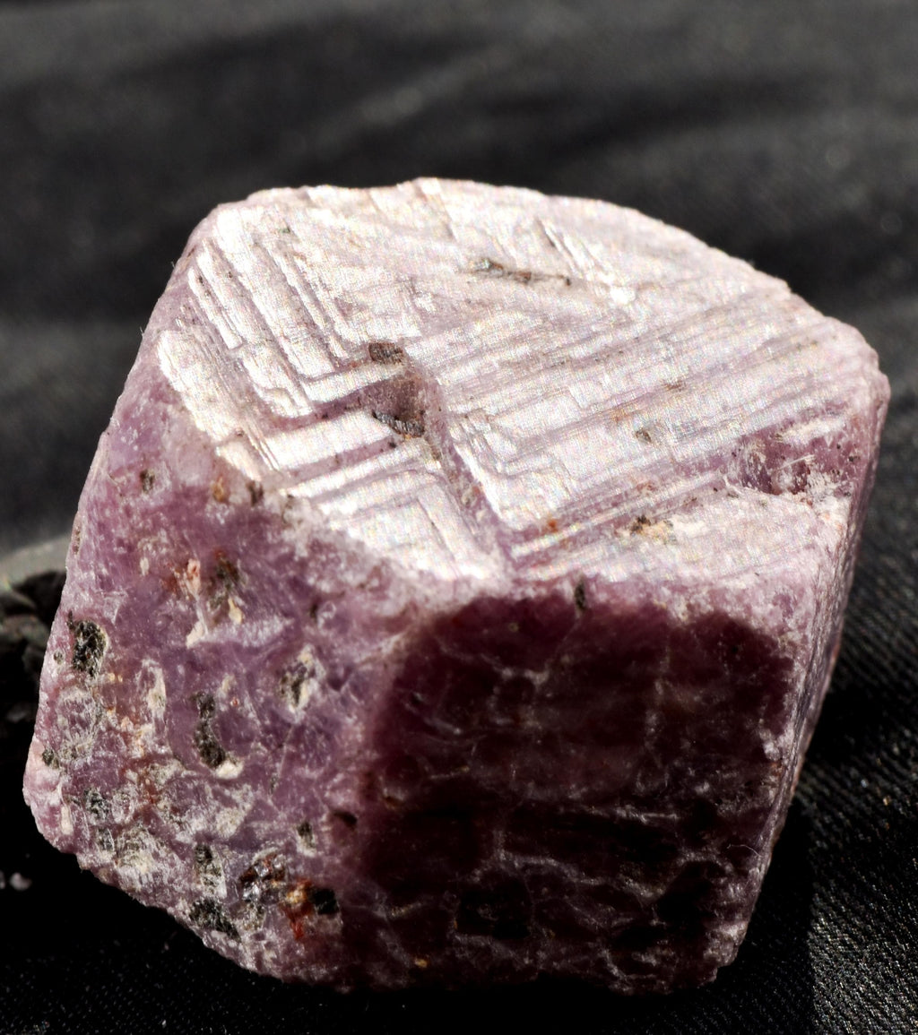 Ruby hexagonal corundum record keeper with black tourmaline in natural form #7420