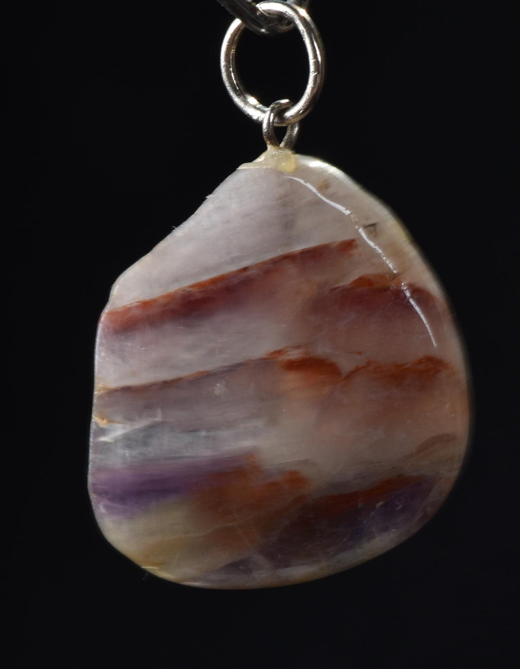 Super seven melody stone  chevron flat  pendant  psychic abilities spiritual elevation   #7488