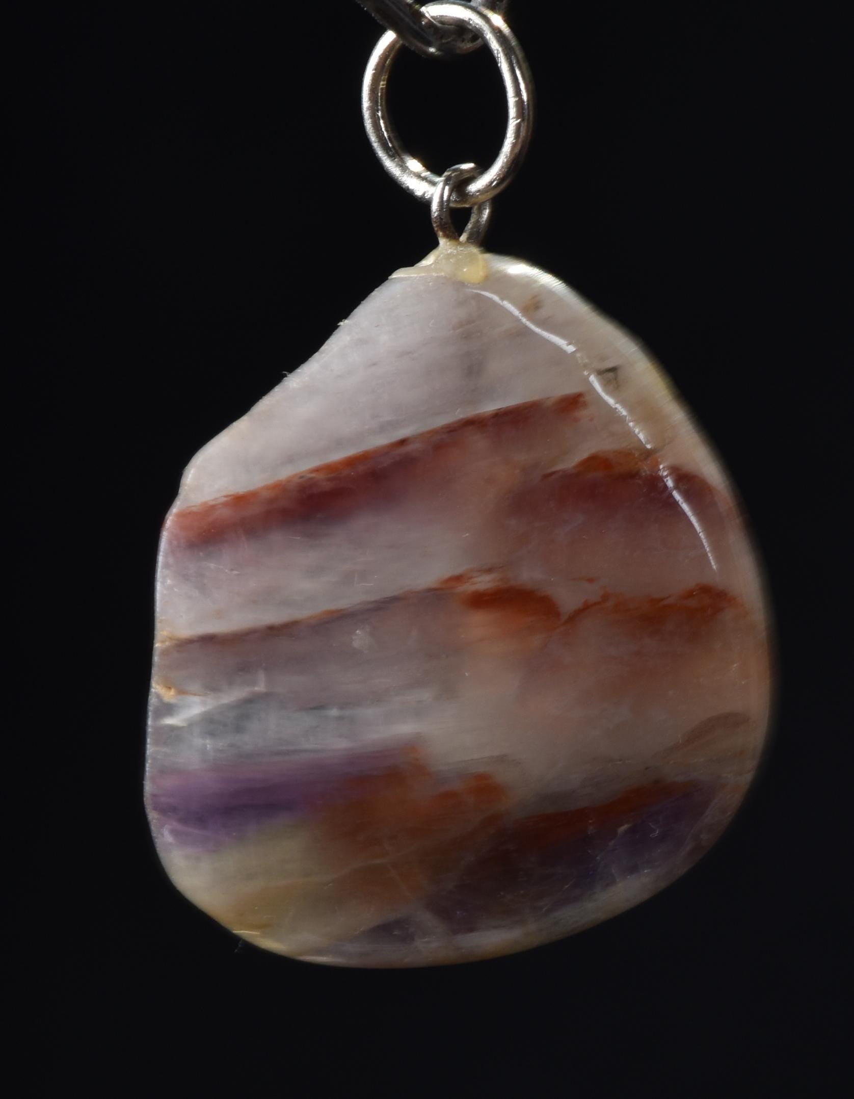 Super seven melody stone  chevron flat  pendant  psychic abilities spiritual elevation   #7488