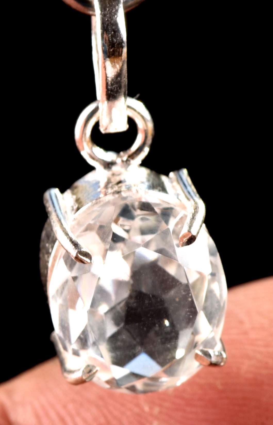 Satyaloka   sterling silver Faceted Pendant High frequency synergy 12 crystal ''sat-chit -ananda  #7576
