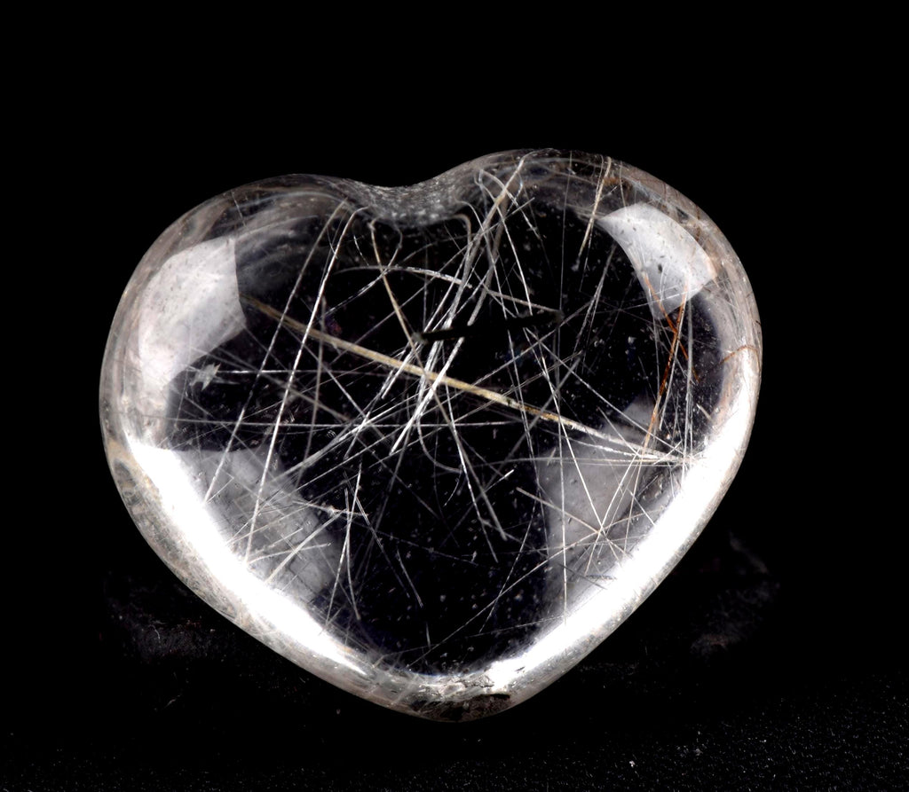 satyaloka golden ,silver black  mystic rutile  heart  cleans aura,scrying,spiritual inspiration #7658