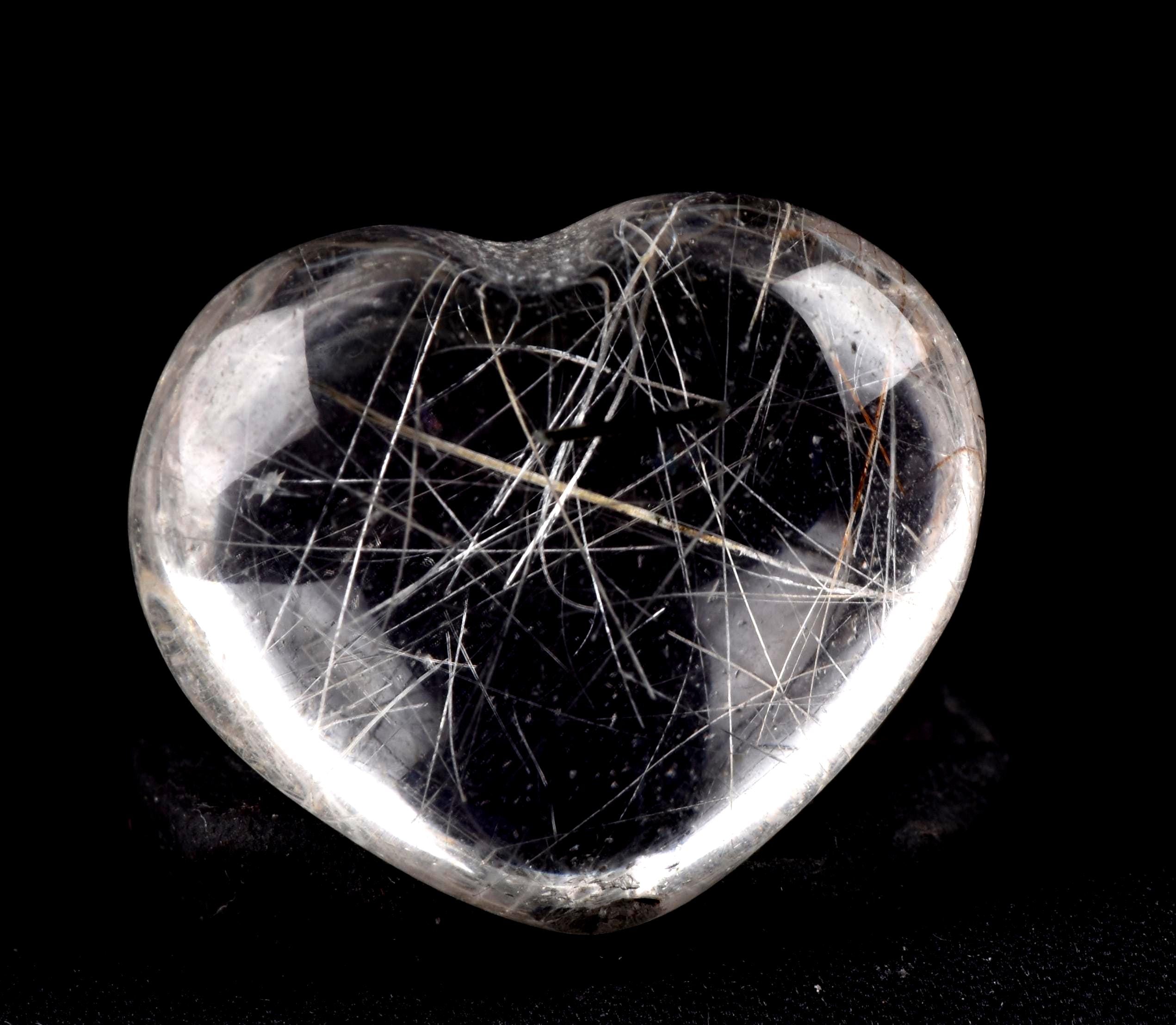 satyaloka golden ,silver black  mystic rutile  heart  cleans aura,scrying,spiritual inspiration #7658
