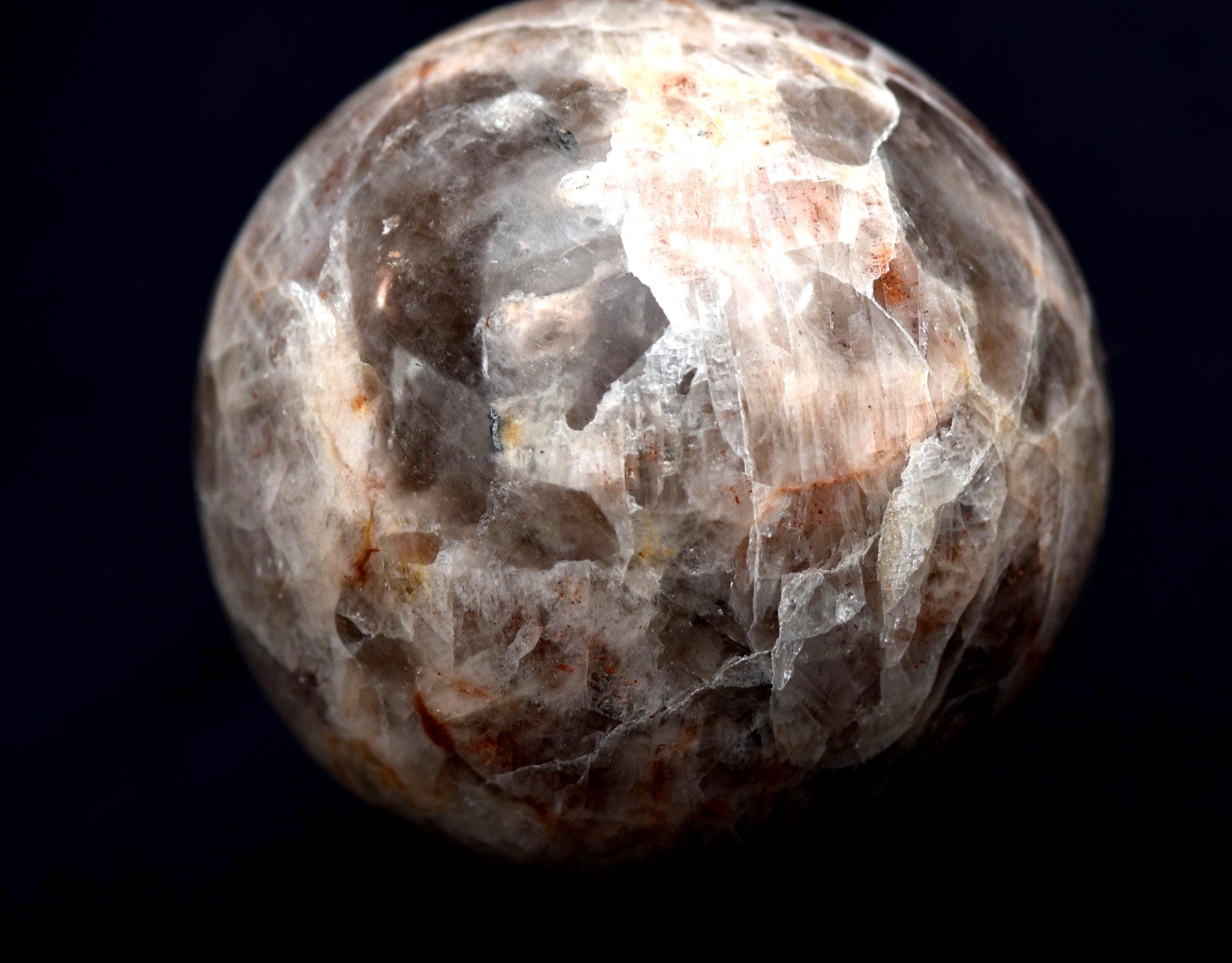 chatoyant Moon stone sphere  inner growth peace and strength. #6735