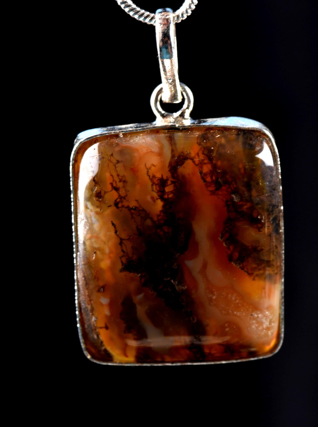 Rare Mystic  Sulemani soloman stone pendant with chain  natural  yin yang  pendant #7528