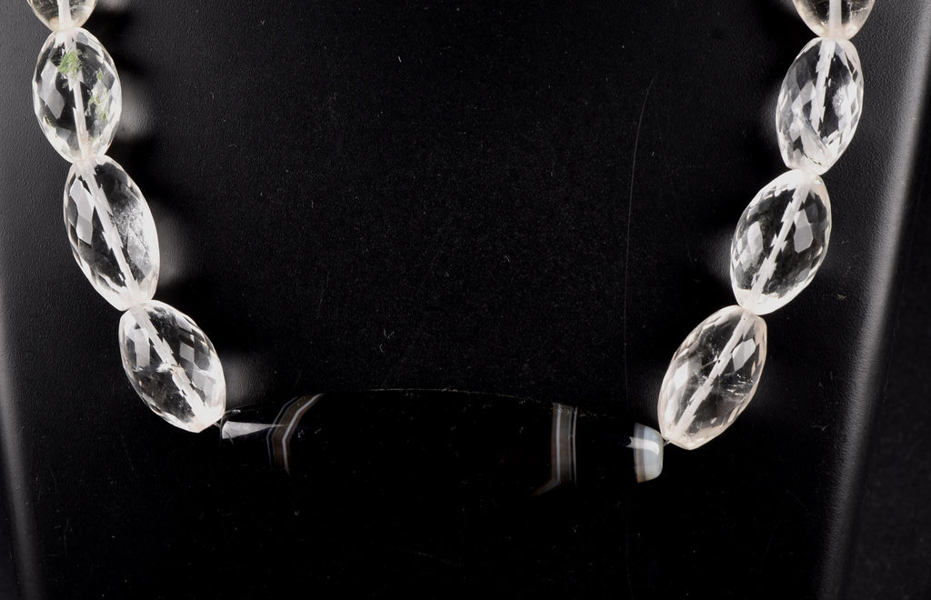 Satyaloka faceted   necklace with dzi,sulemani center bead  synergy 12  #7771