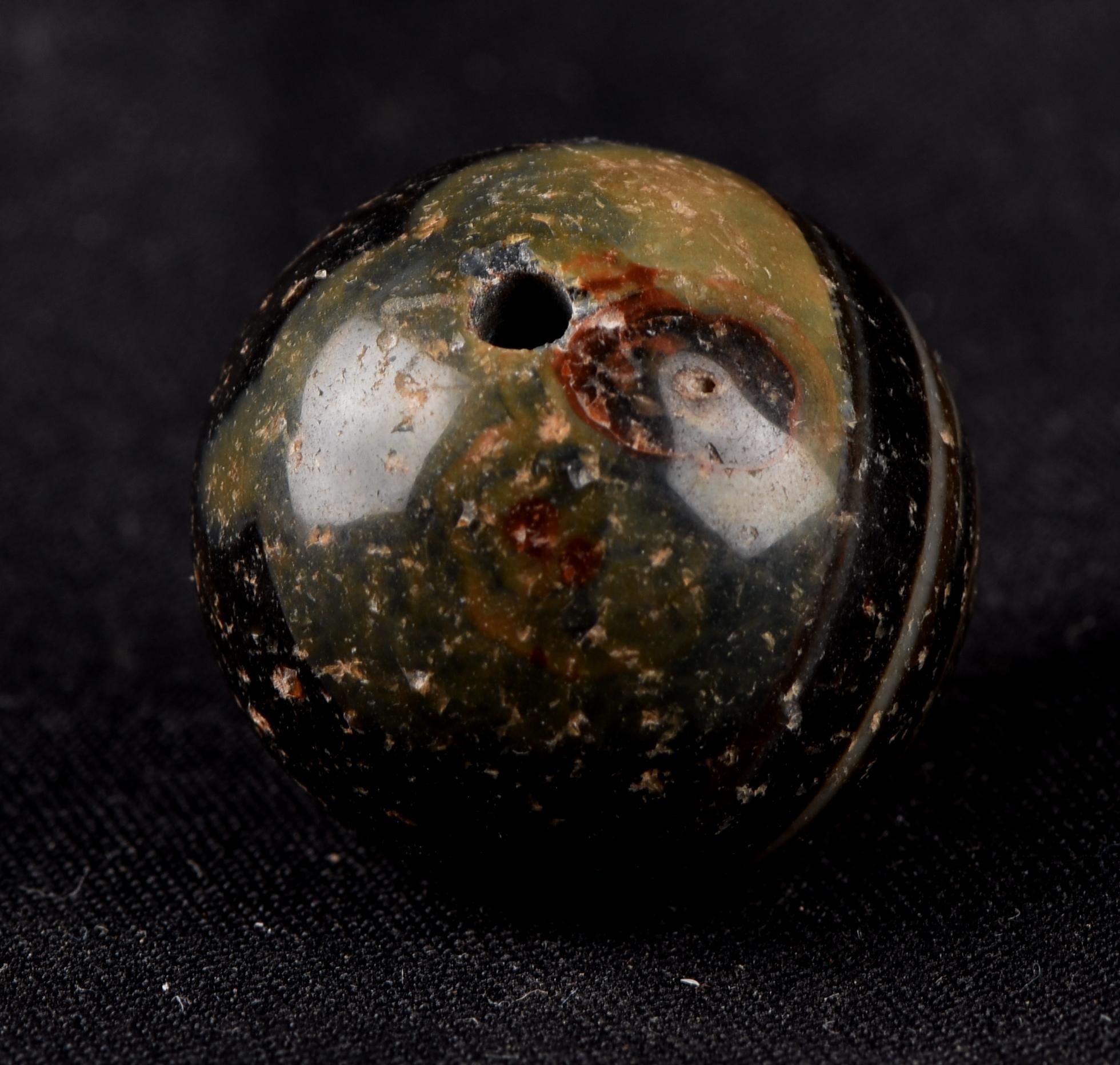 Mystic old  Sulemani  stone/dzi bead / bhaisajyaguru  shaman protection reach patina  #7807