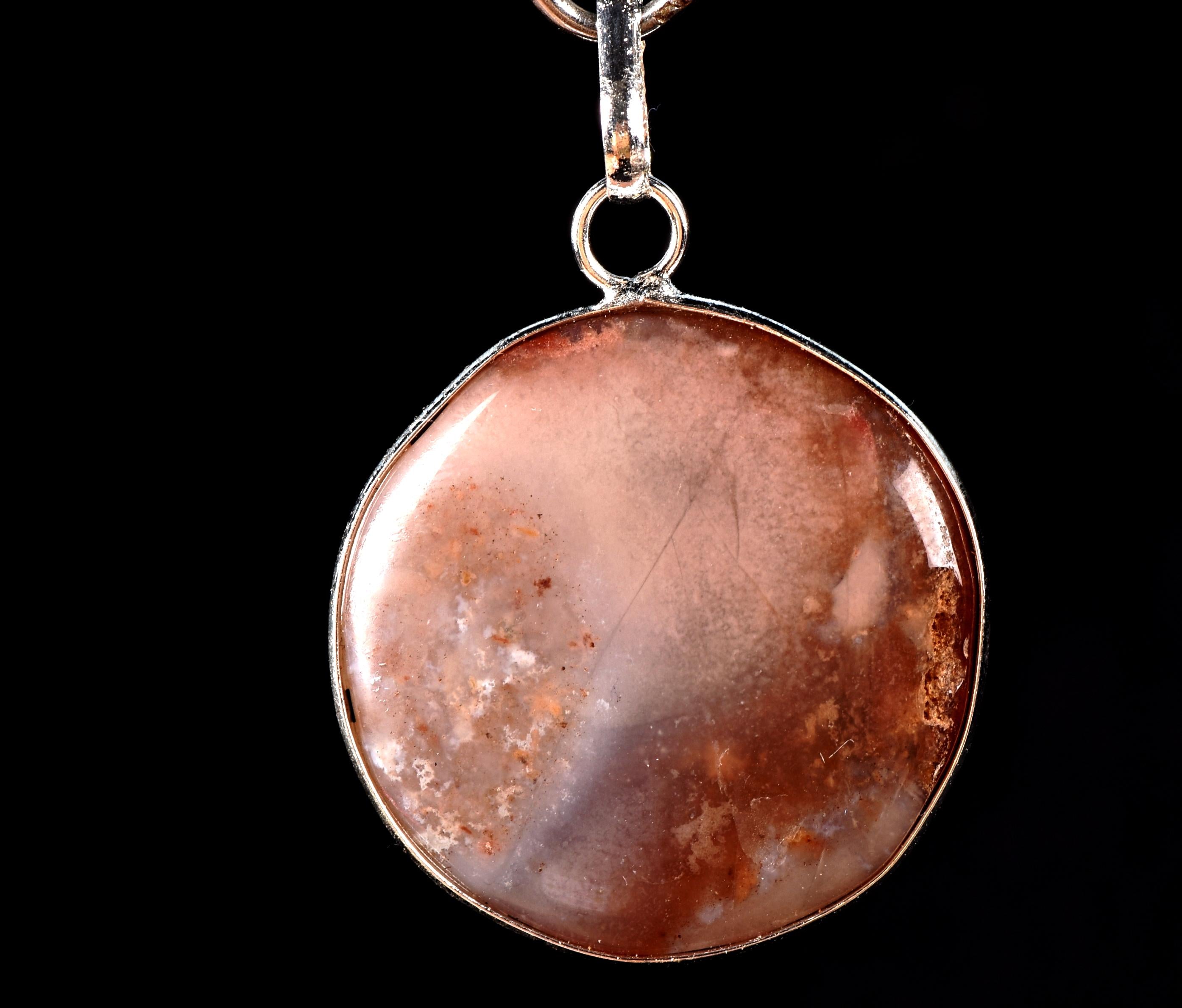Rare old Mystic Carnelian natural  pendant  for strength courage creativity #7744