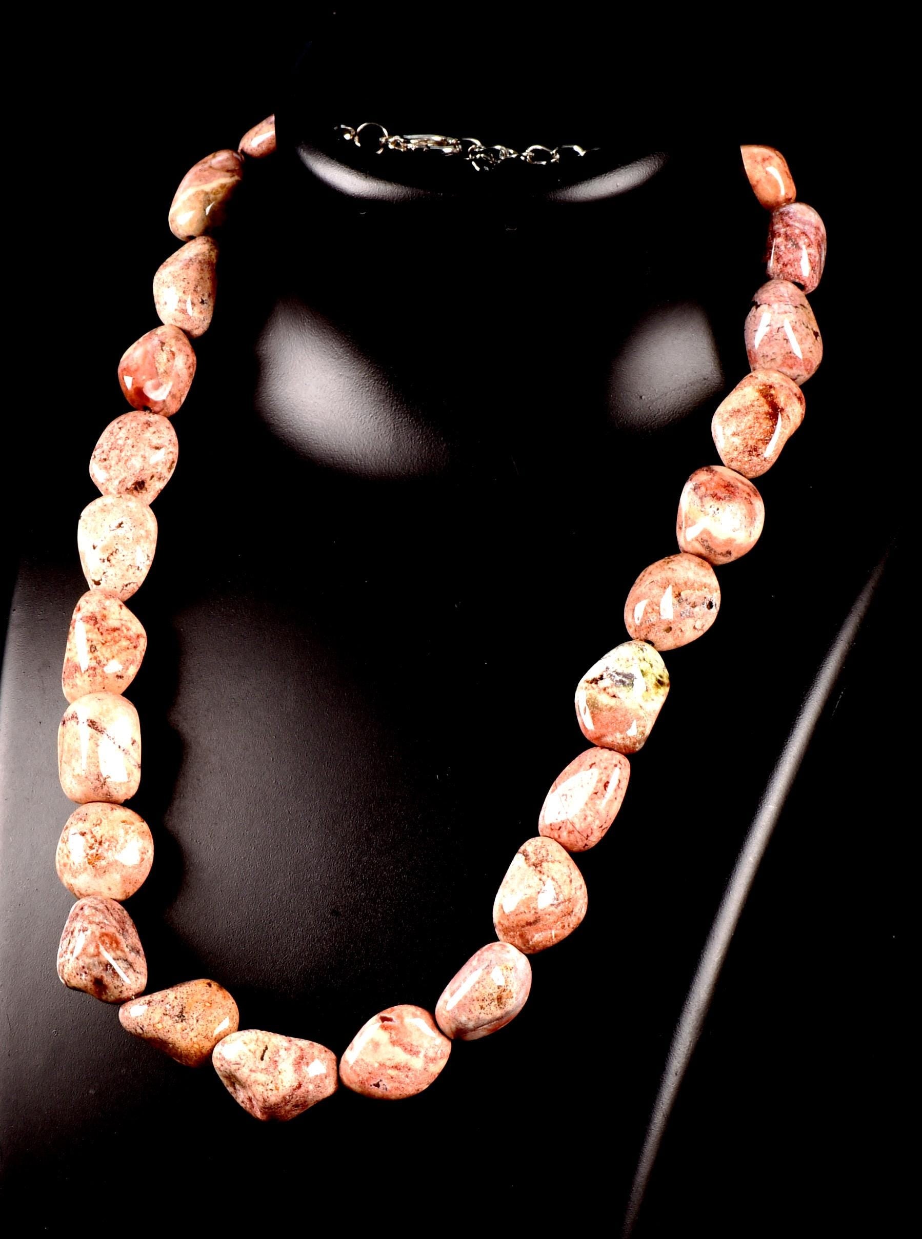 Rhodochrosite’s calming and soothing energies health and spiritual path necklace 7727