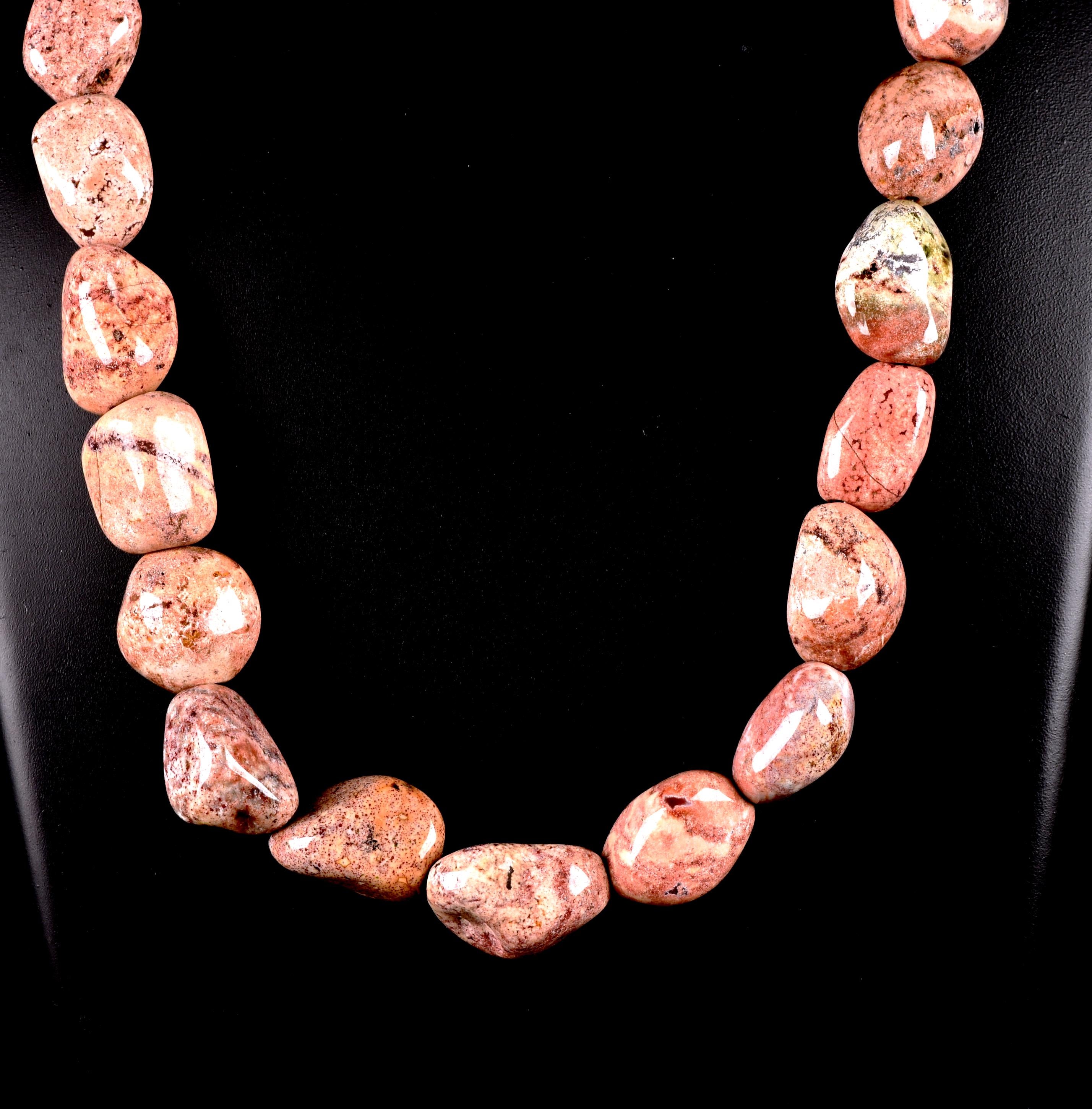 Rhodochrosite’s calming and soothing energies health and spiritual path necklace 7727
