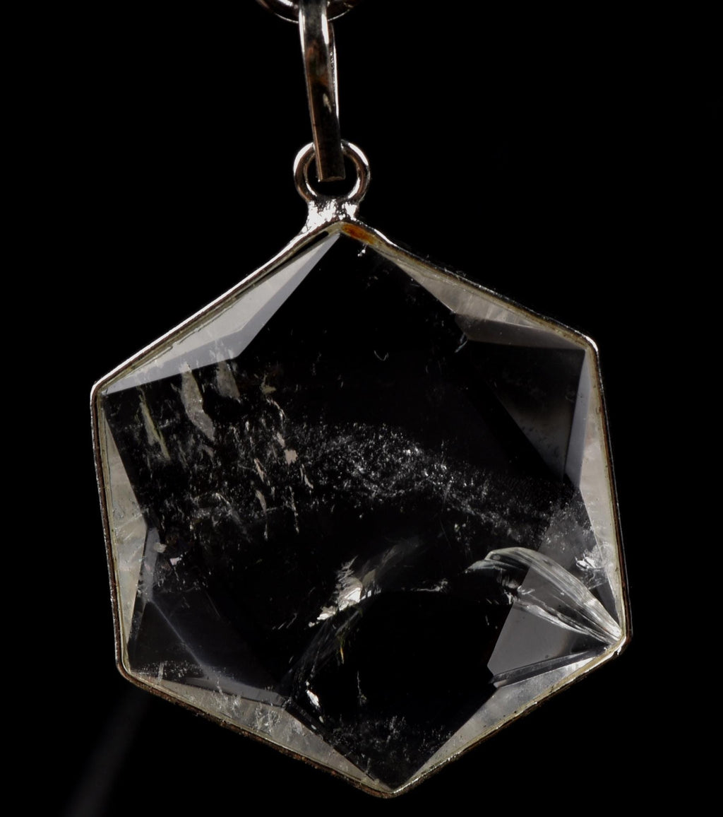 satyaloka Quartz Hexagonal Star Pendant |  Facilitator Accelerator| Hexagram | Sacred Geometry 7792
