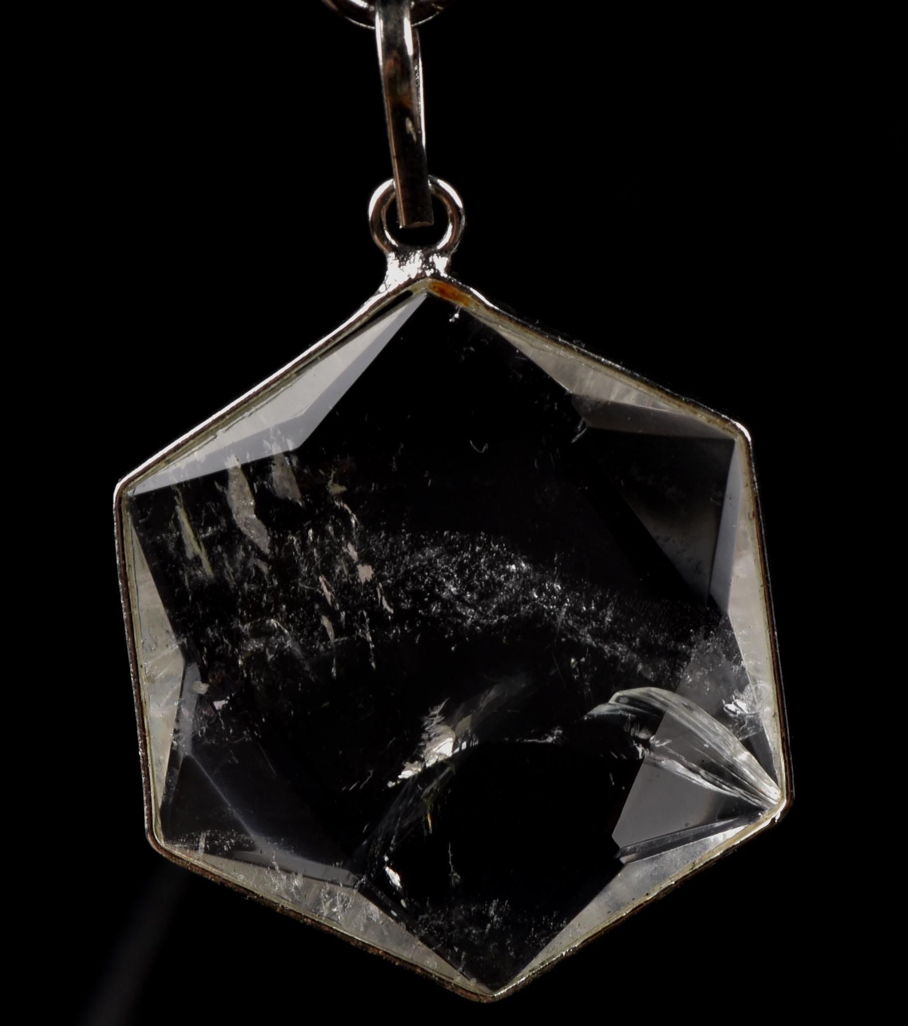 satyaloka Quartz Hexagonal Star Pendant |  Facilitator Accelerator| Hexagram | Sacred Geometry 7792