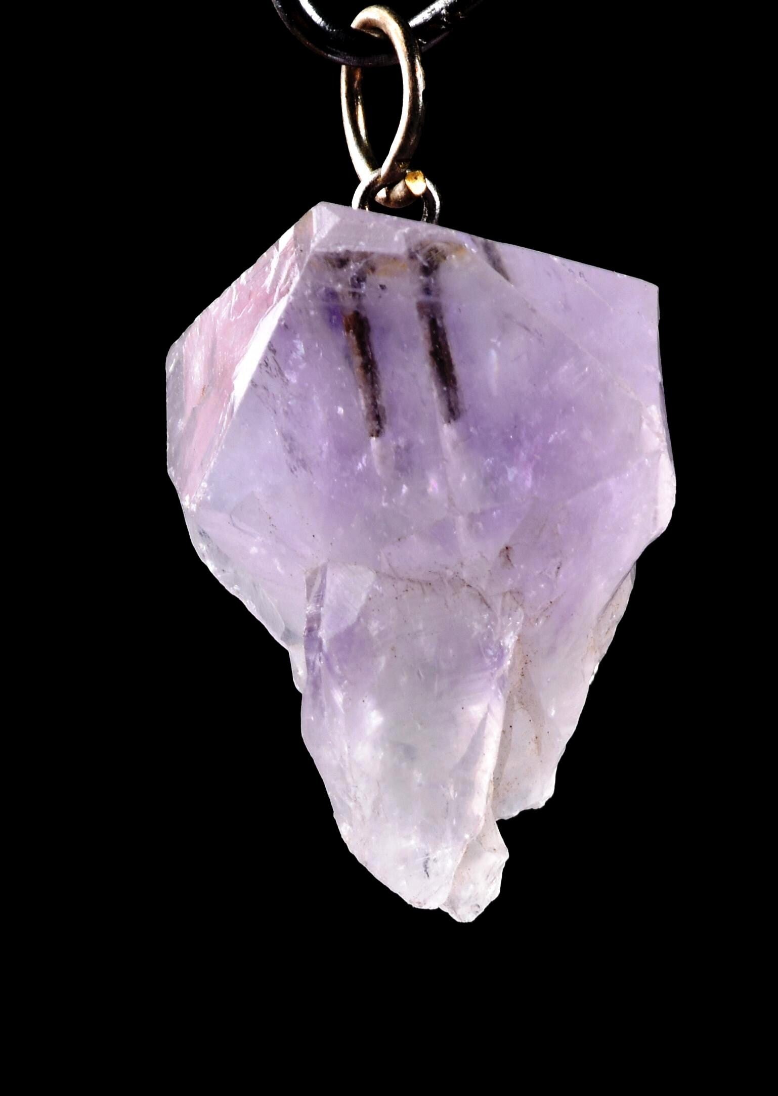 Satyaloka   quartz with amethyst hue pendant High frequency synergy 12 healing  bliss crystal    #7540