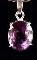 Amethyst sterling silver faceted pendant   Far-infrared radiation negative ion emission #6661
