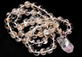 Satyaloka ,golden healer  beads necklace with satyaloka amethyst hue  pendant  synergy 12  #7775