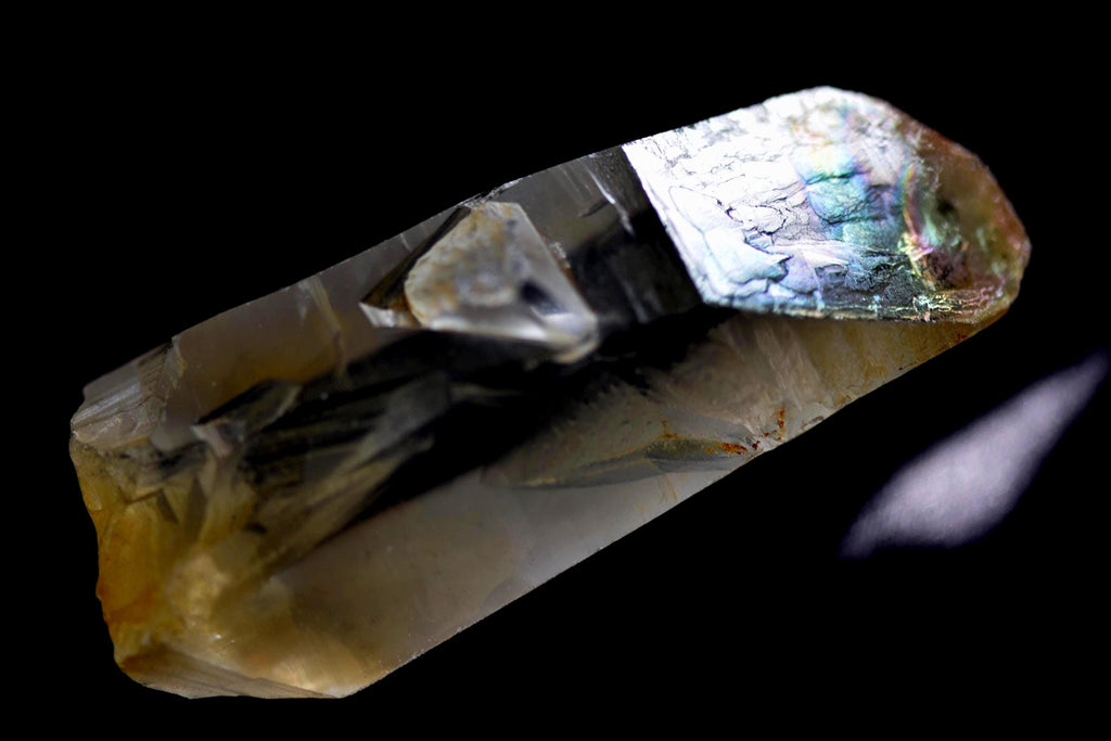 Himalayan  lemurian golden healer silver frosted rainbow  manifestation holistic Ascension  crystal # 7634