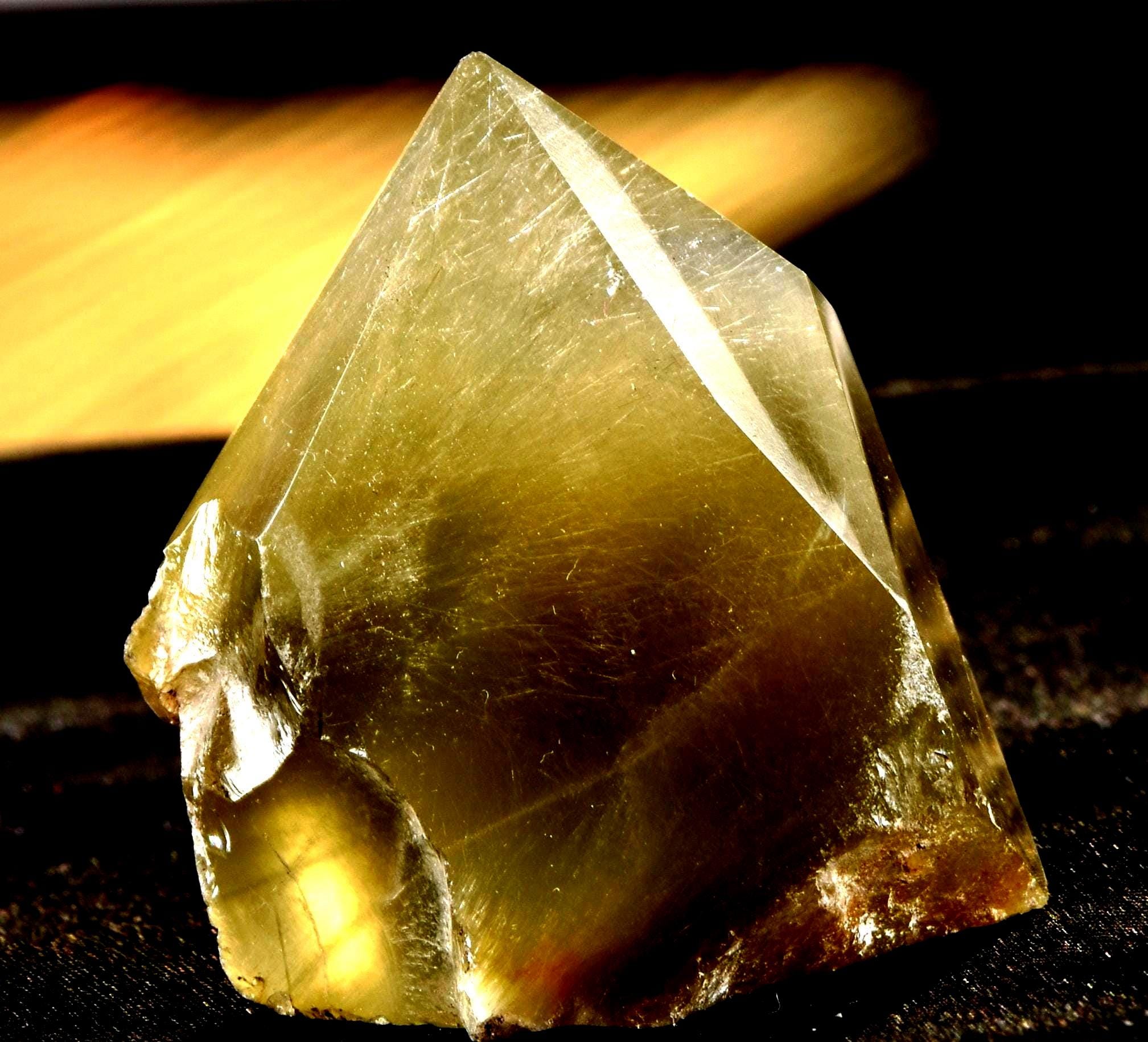 Himalayan green Chlorite crystal with golden rutile lodolite inclusion#7064