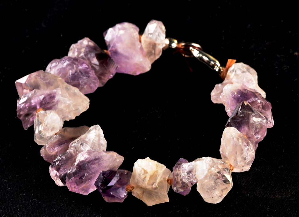 Satyaloka  with amethyst hue  High frequency synergy 12 healing  bliss crystal bracelet   #7079