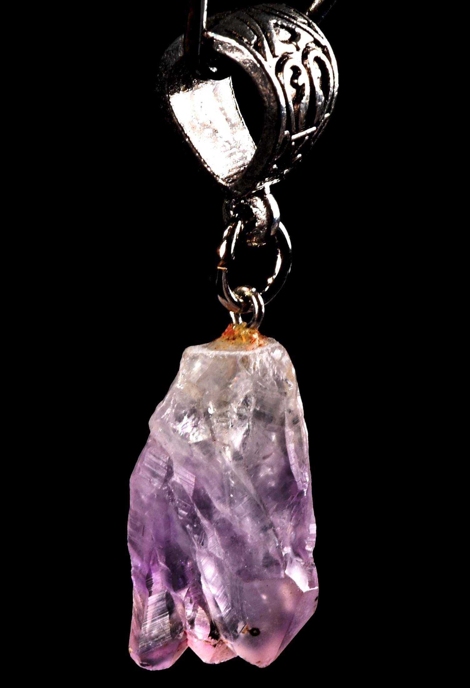 Satyaloka   quartz with amethyst hue pendant High frequency synergy 12 healing  bliss crystal    #7117
