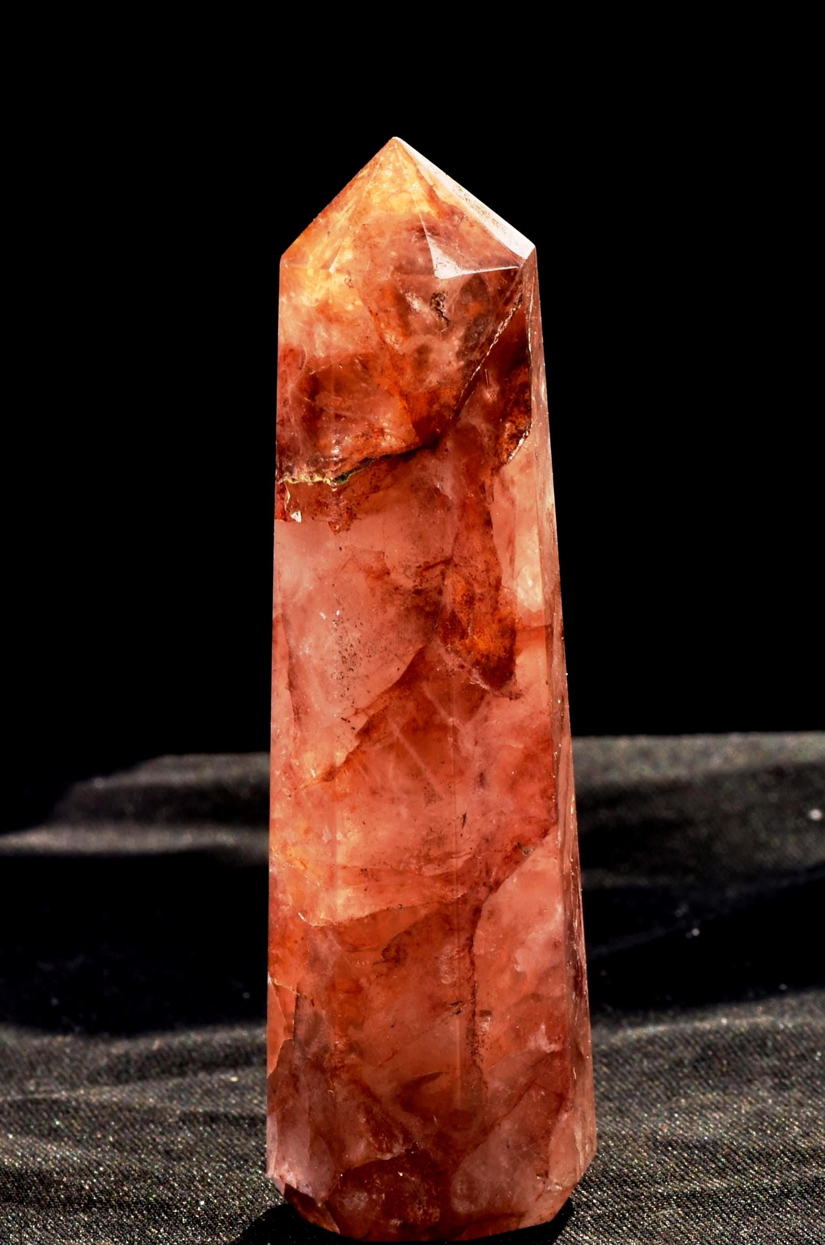 Himalayan Red   agnitite  obelisk  Spiritual spark of supra mental transformation   # 7425