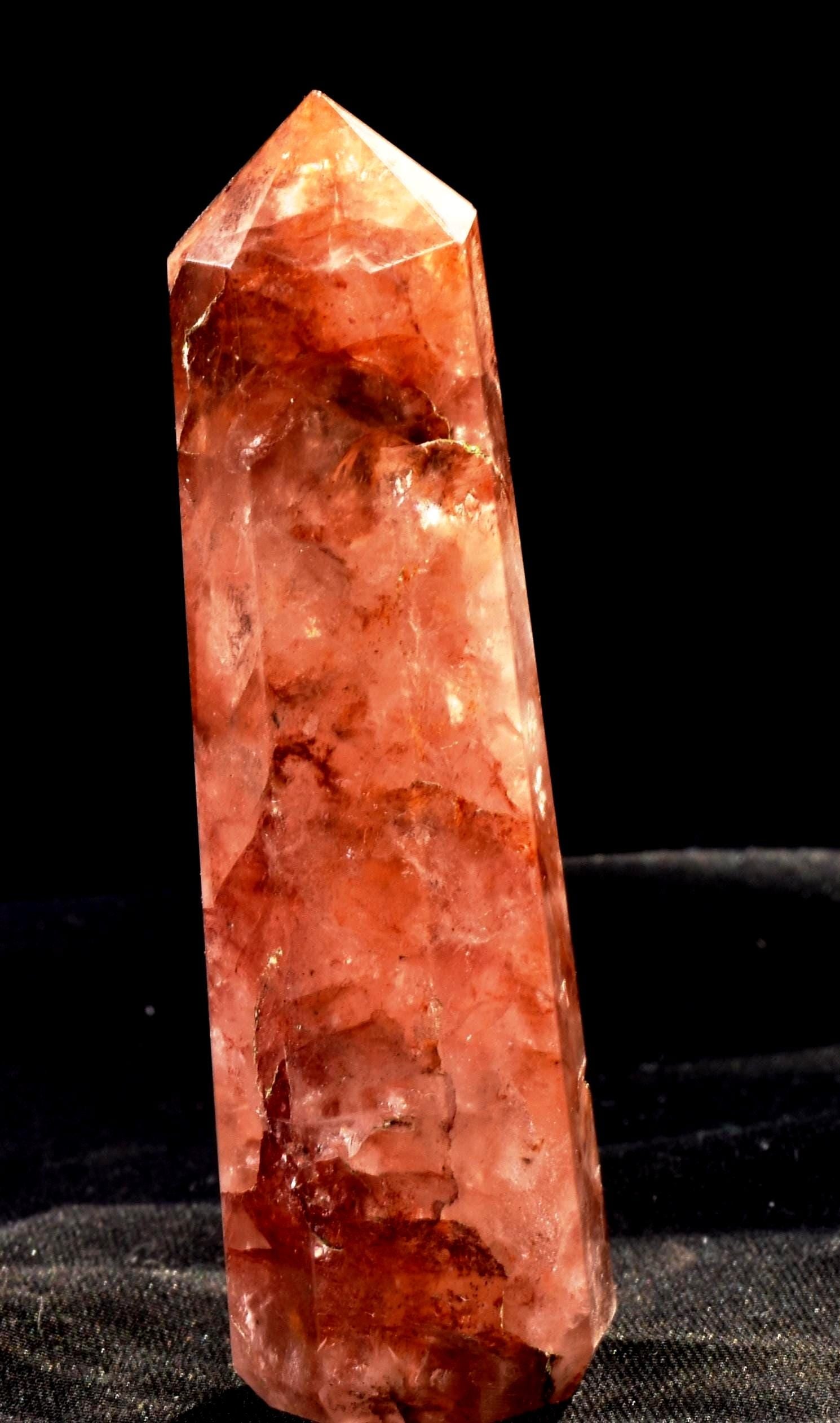 Himalayan Red   agnitite  obelisk  Spiritual spark of supra mental transformation   # 7425