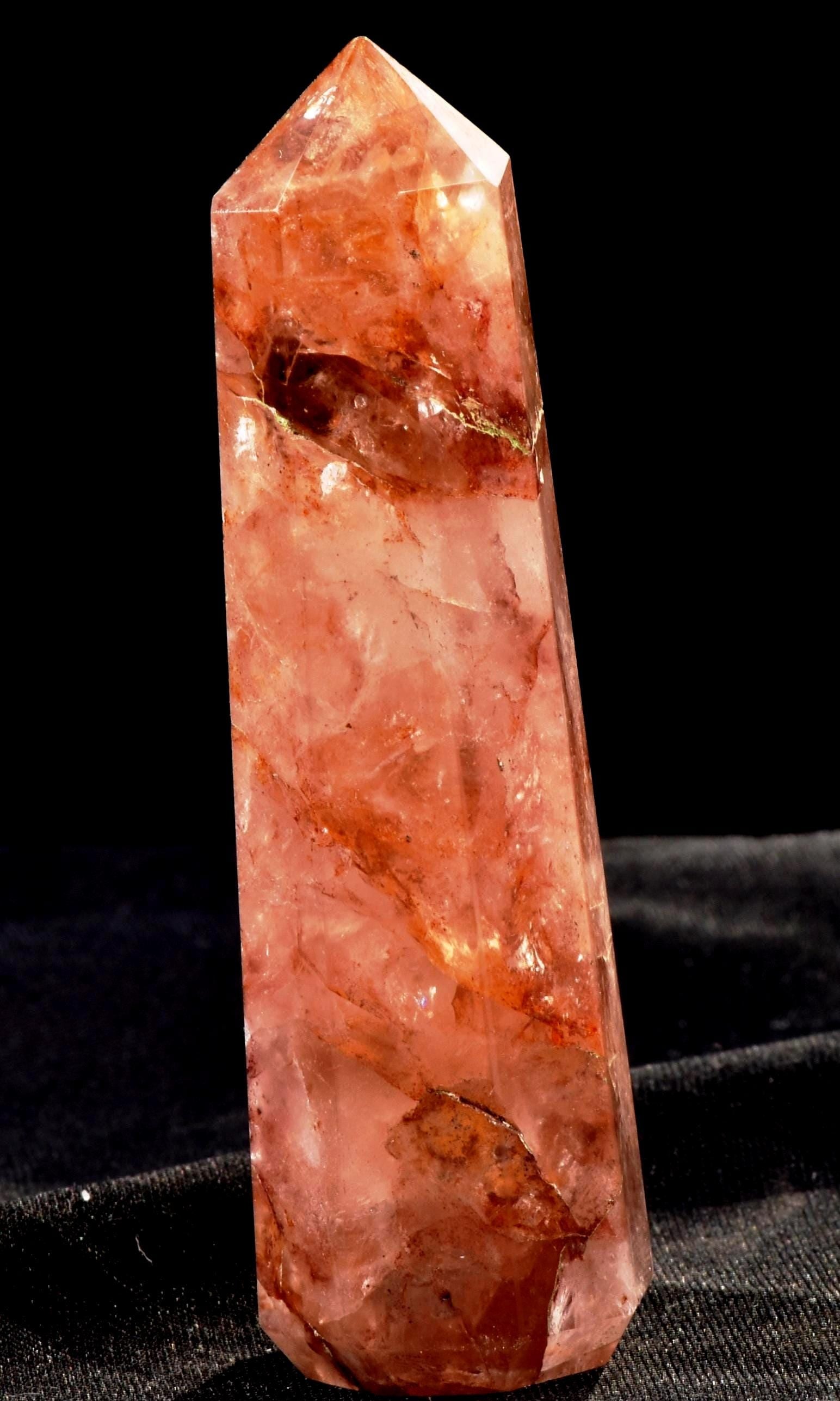 Himalayan Red   agnitite  obelisk  Spiritual spark of supra mental transformation   # 7425