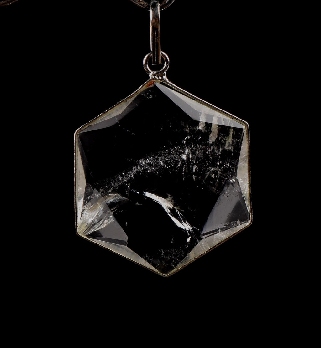 satyaloka Quartz Hexagonal Star Pendant |  Facilitator Accelerator| Hexagram | Sacred Geometry 7792