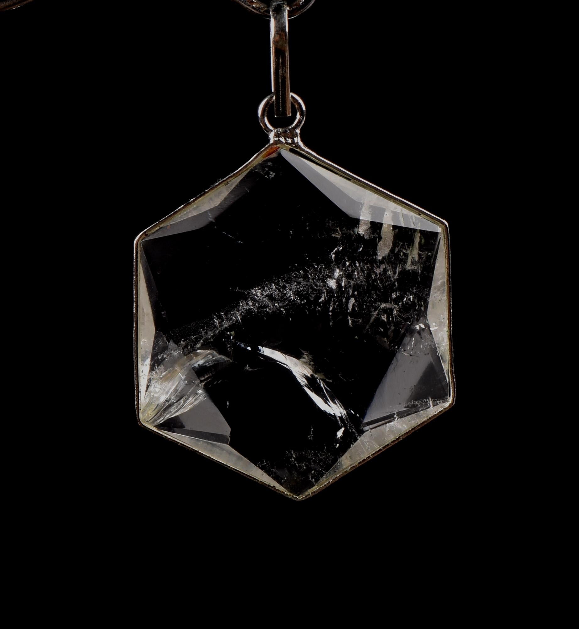 satyaloka Quartz Hexagonal Star Pendant |  Facilitator Accelerator| Hexagram | Sacred Geometry 7792