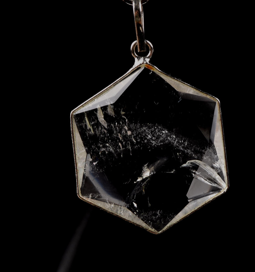satyaloka Quartz Hexagonal Star Pendant |  Facilitator Accelerator| Hexagram | Sacred Geometry 7792