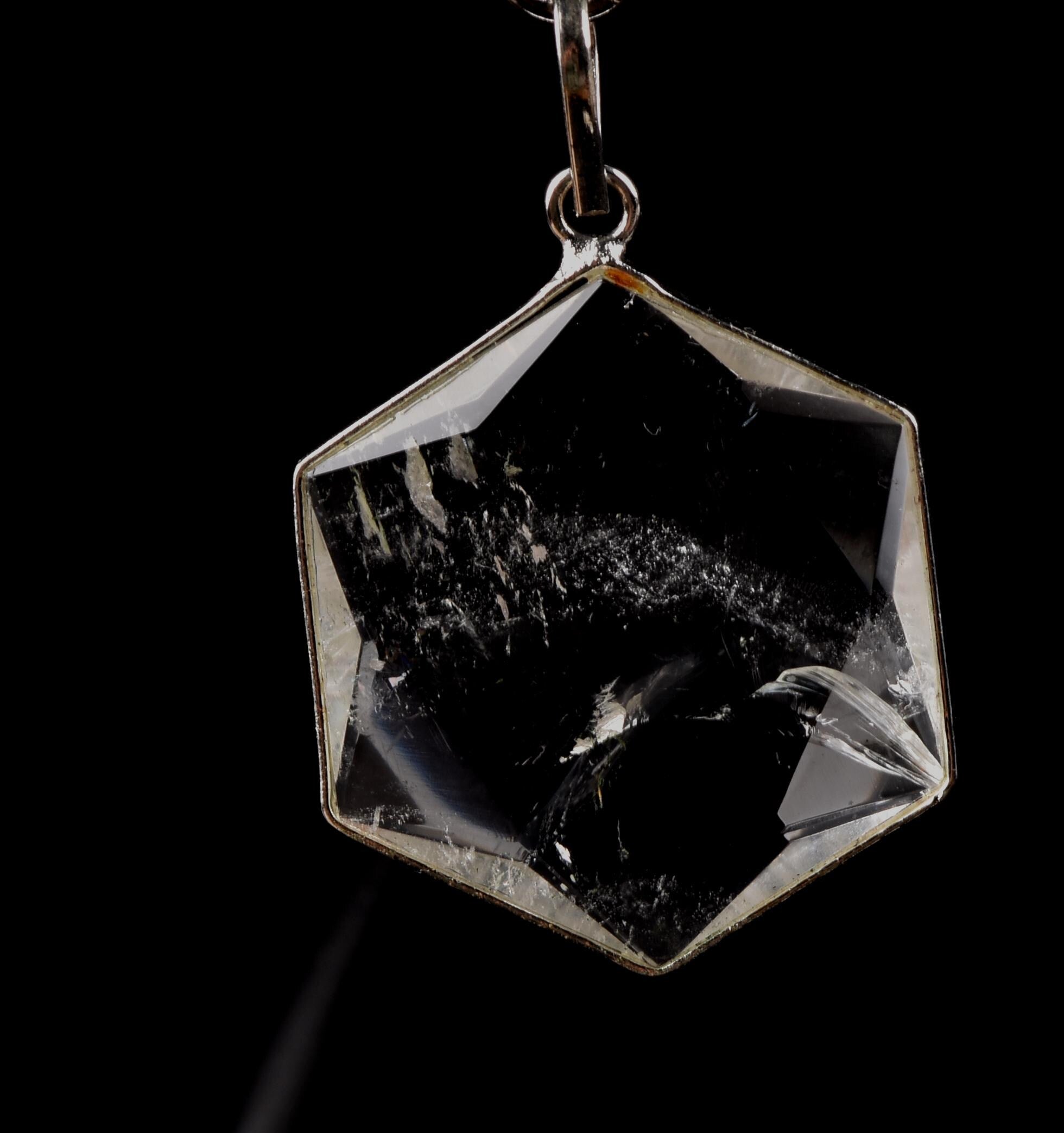 satyaloka Quartz Hexagonal Star Pendant |  Facilitator Accelerator| Hexagram | Sacred Geometry 7792