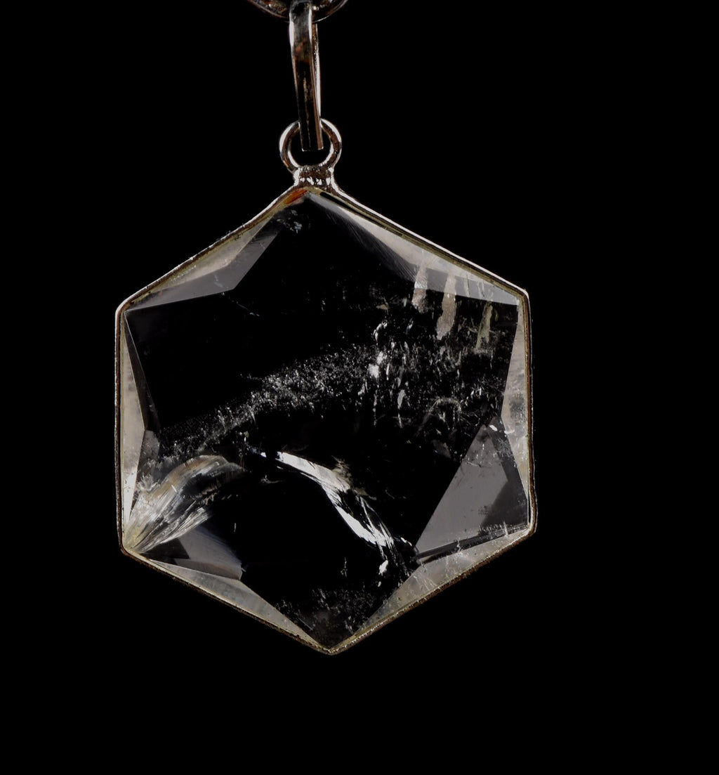 satyaloka Quartz Hexagonal Star Pendant |  Facilitator Accelerator| Hexagram | Sacred Geometry 7792