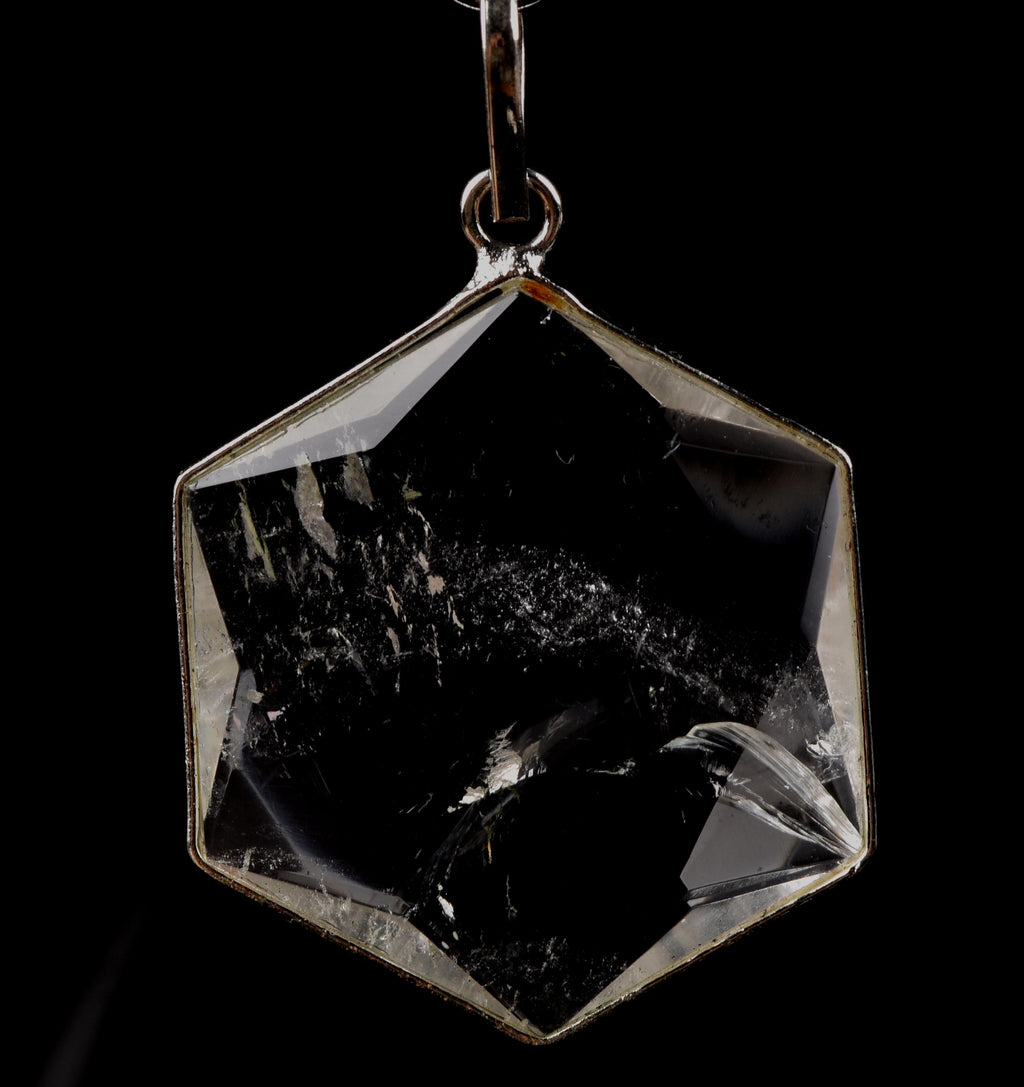 satyaloka Quartz Hexagonal Star Pendant |  Facilitator Accelerator| Hexagram | Sacred Geometry 7792