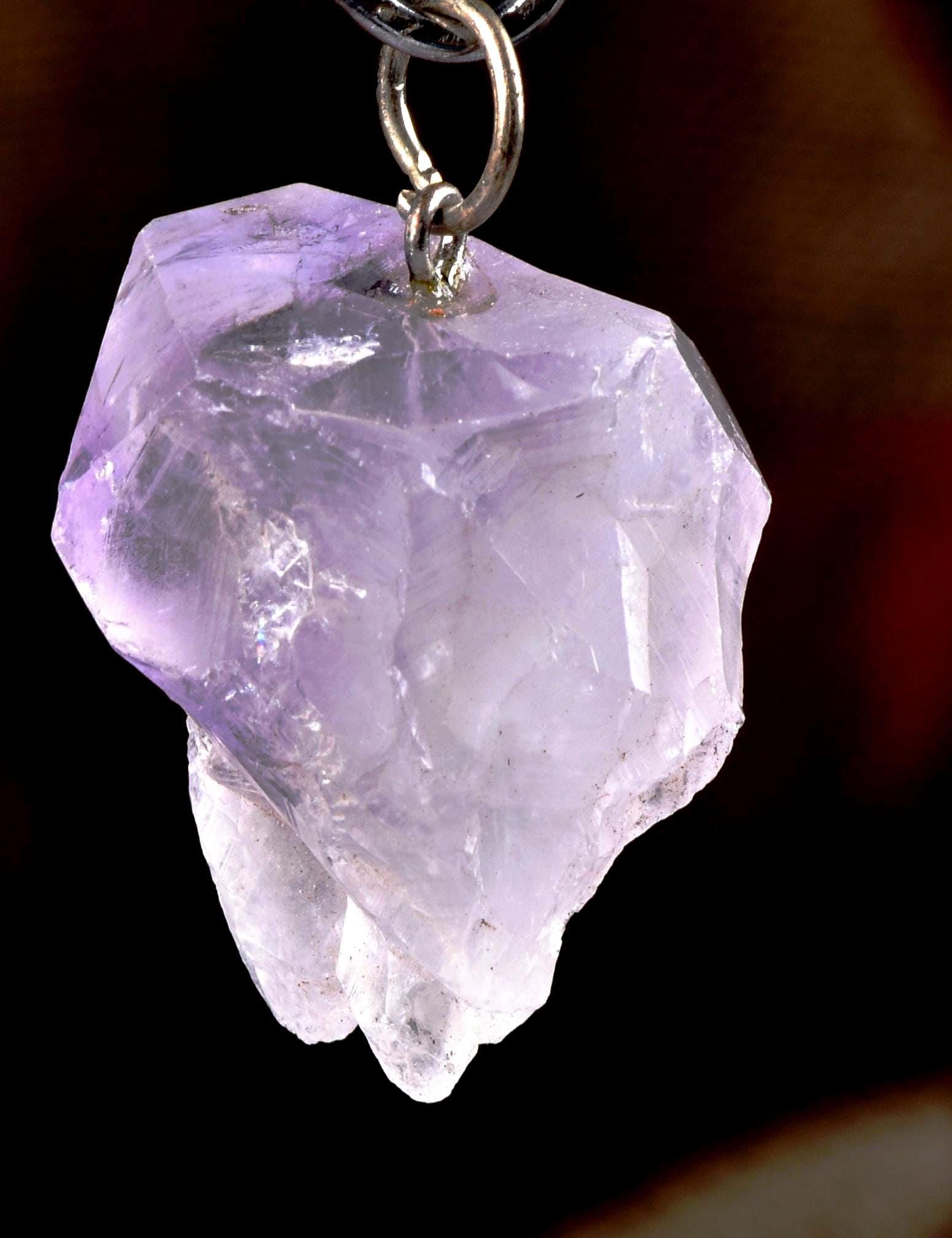 Satyaloka   quartz with amethyst hue pendant High frequency synergy 12 healing  bliss crystal    #7540
