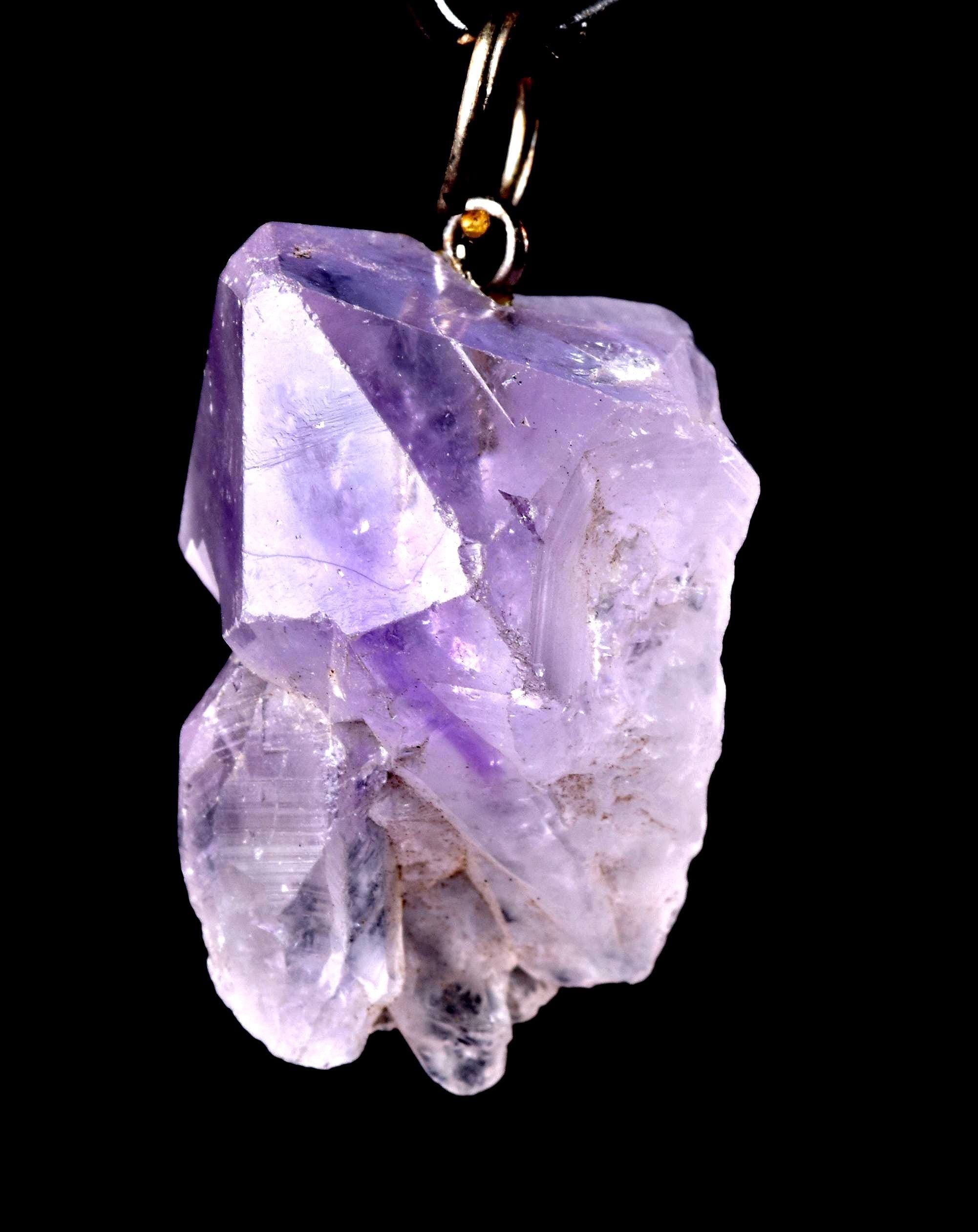 Satyaloka   quartz with amethyst hue pendant High frequency synergy 12 healing  bliss crystal    #7540