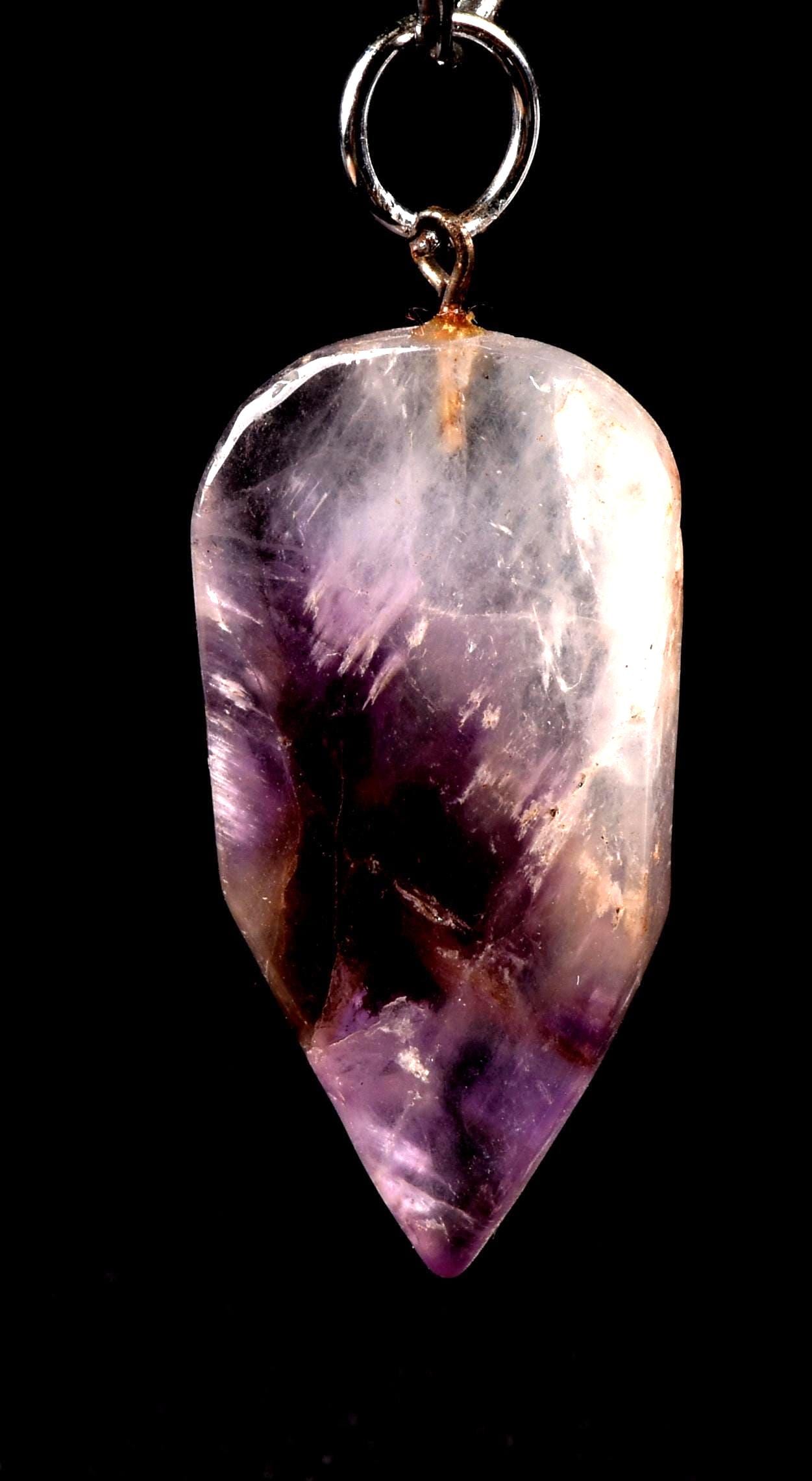 Satyaloka   quartz with amethyst hue pendant High frequency synergy 12 healing  bliss crystal    #7559