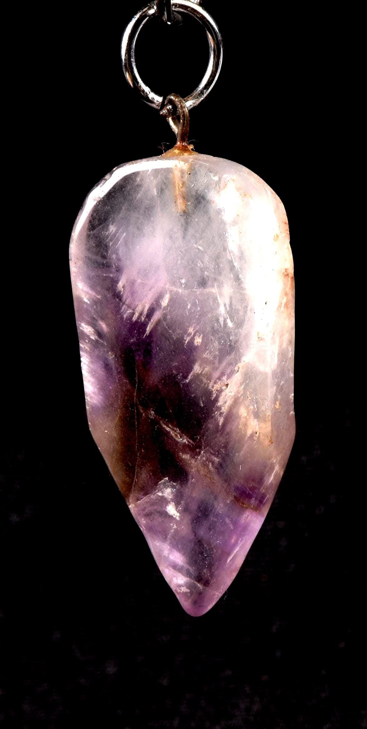 Satyaloka   quartz with amethyst hue pendant High frequency synergy 12 healing  bliss crystal    #7559