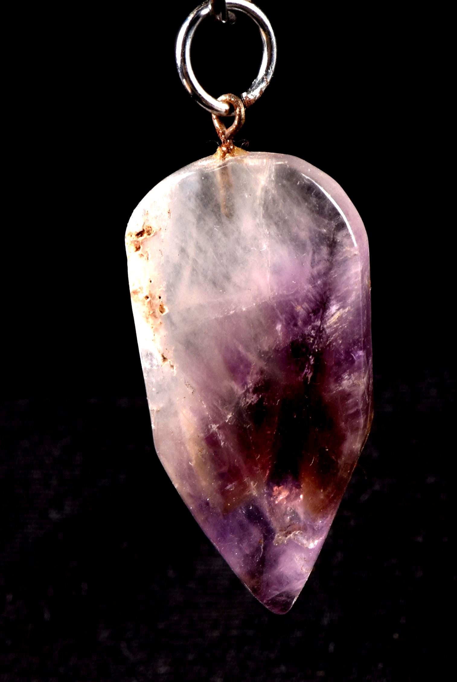 Satyaloka   quartz with amethyst hue pendant High frequency synergy 12 healing  bliss crystal    #7559