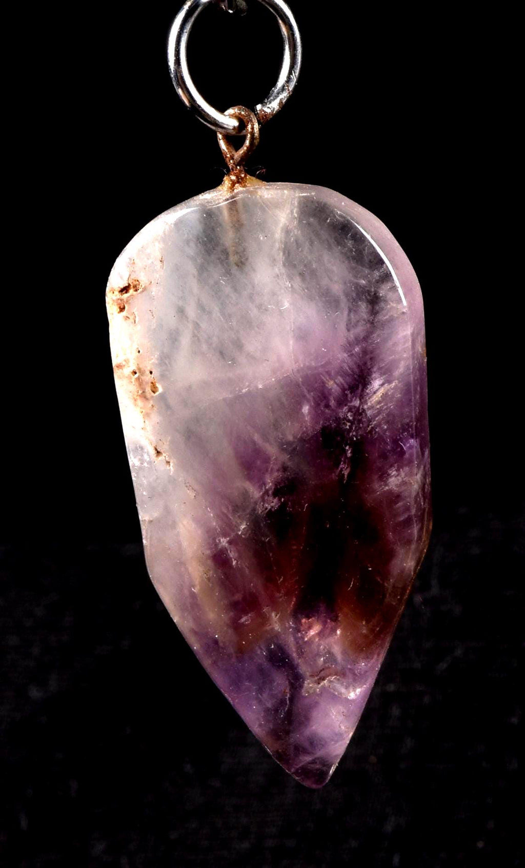 Satyaloka   quartz with amethyst hue pendant High frequency synergy 12 healing  bliss crystal    #7559