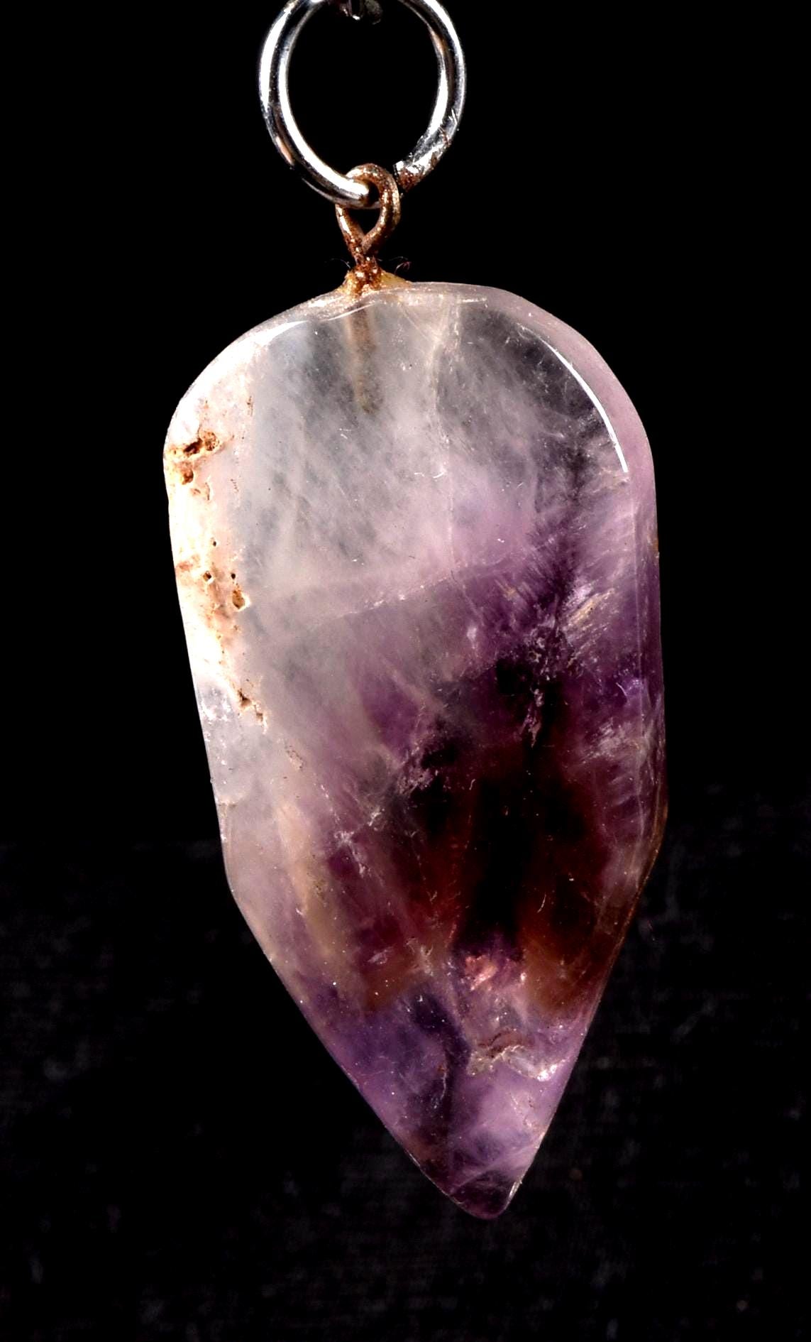 Satyaloka   quartz with amethyst hue pendant High frequency synergy 12 healing  bliss crystal    #7559