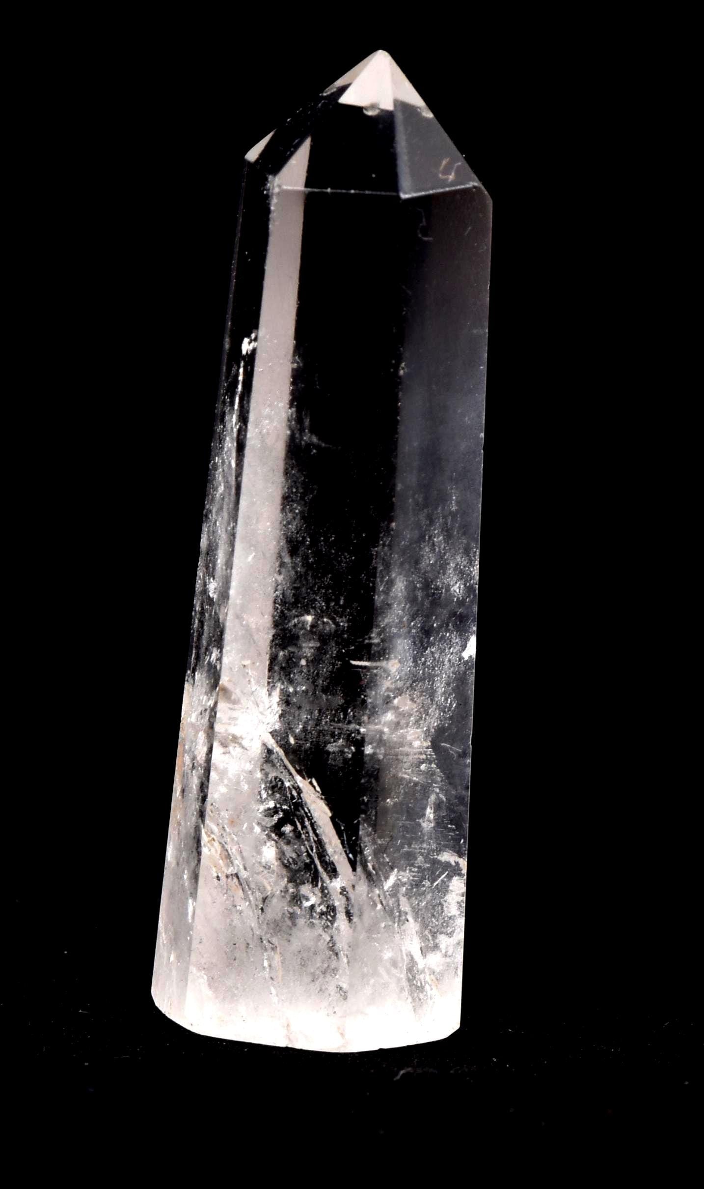 Himalayan wisdom quartz  6 sided   devic mirror obelisk wand   7802