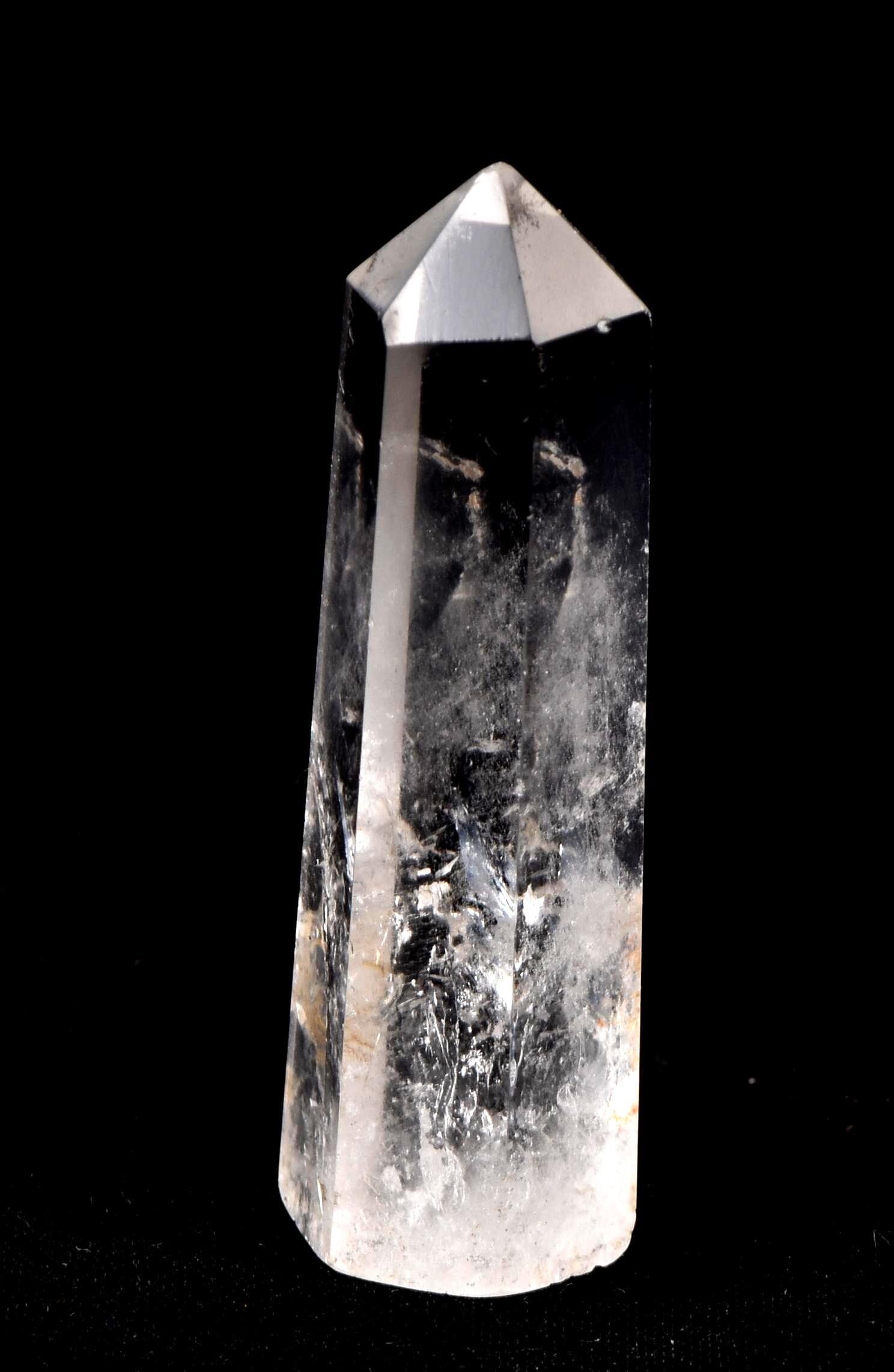 Himalayan wisdom quartz  6 sided   devic mirror obelisk wand   7802