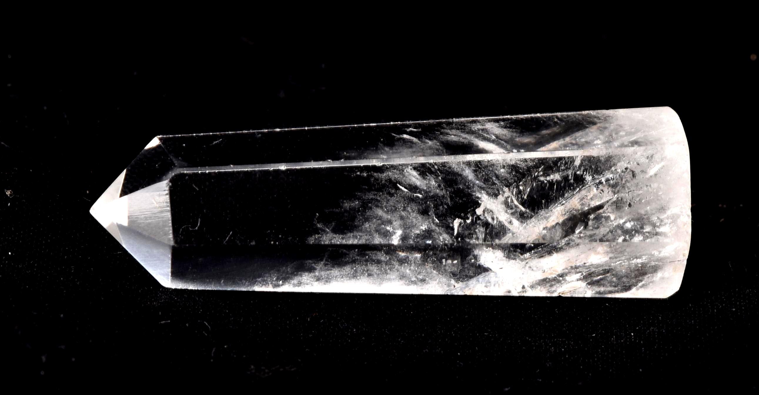 Himalayan wisdom quartz  6 sided   devic mirror obelisk wand   7802