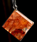 Himalayan red quartz agnitite  square  plate  pendant  supra mental manifestation  ''Himalayan wisdom''  7068