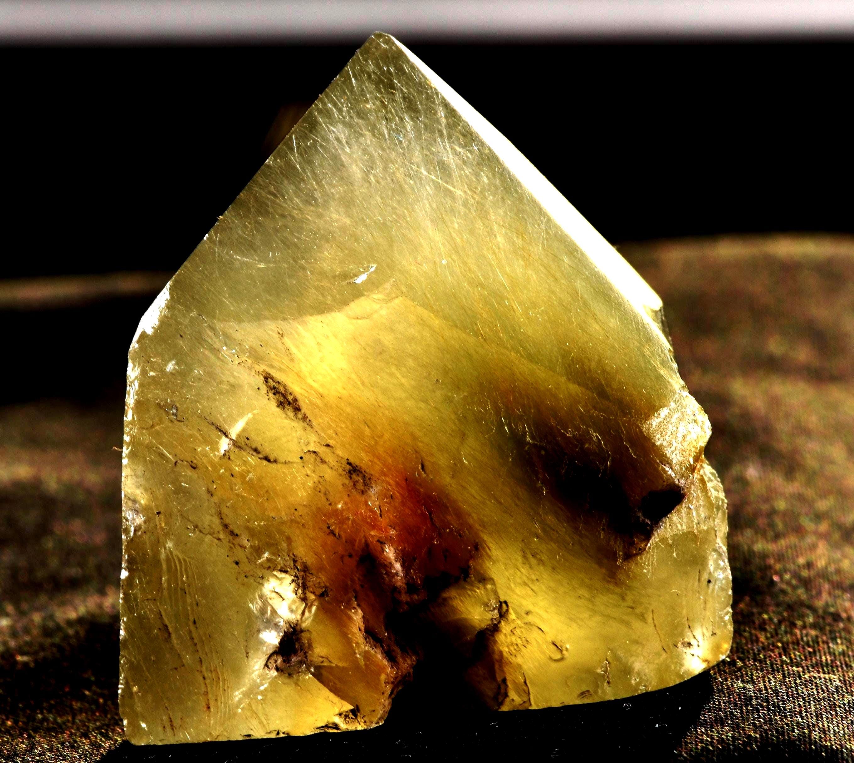 Himalayan green Chlorite crystal with golden rutile lodolite inclusion#7064