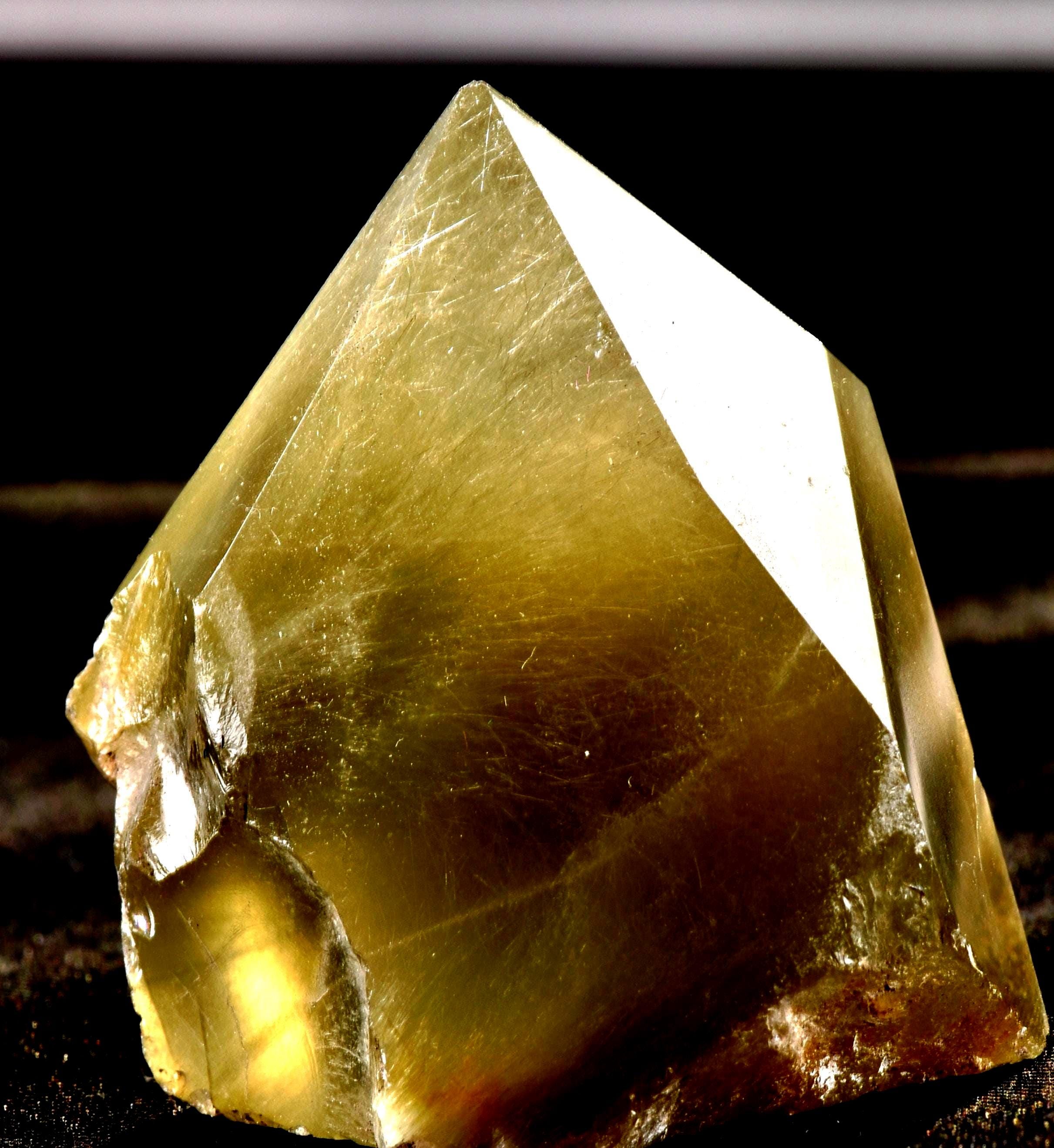 Himalayan green Chlorite crystal with golden rutile lodolite inclusion#7064
