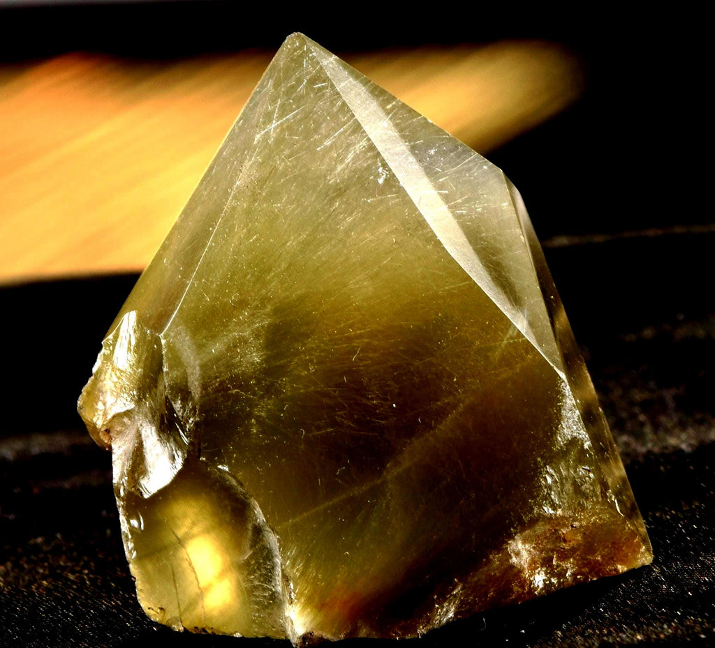 Himalayan green Chlorite crystal with golden rutile lodolite inclusion#7064