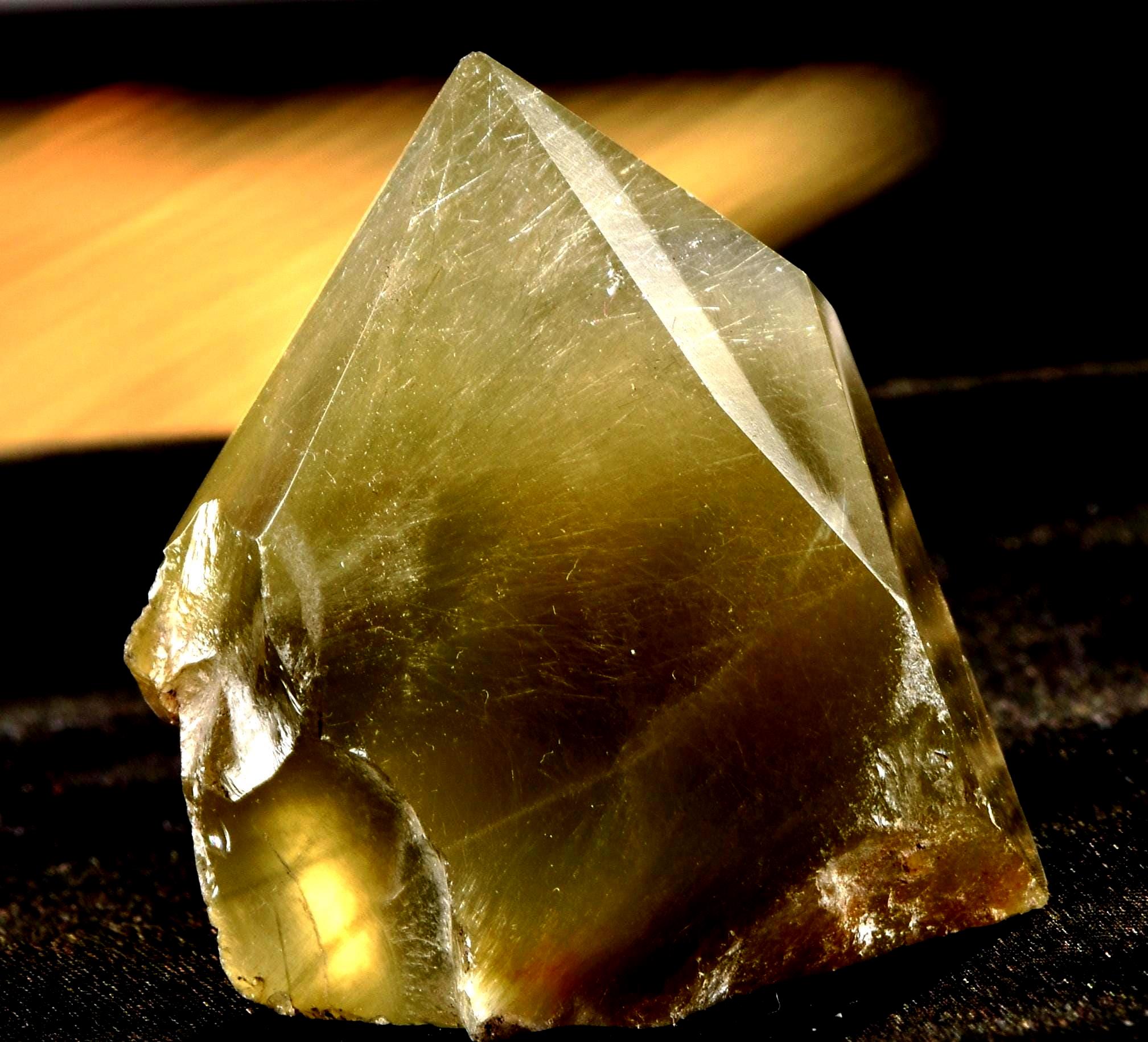 Himalayan green Chlorite crystal with golden rutile lodolite inclusion#7064